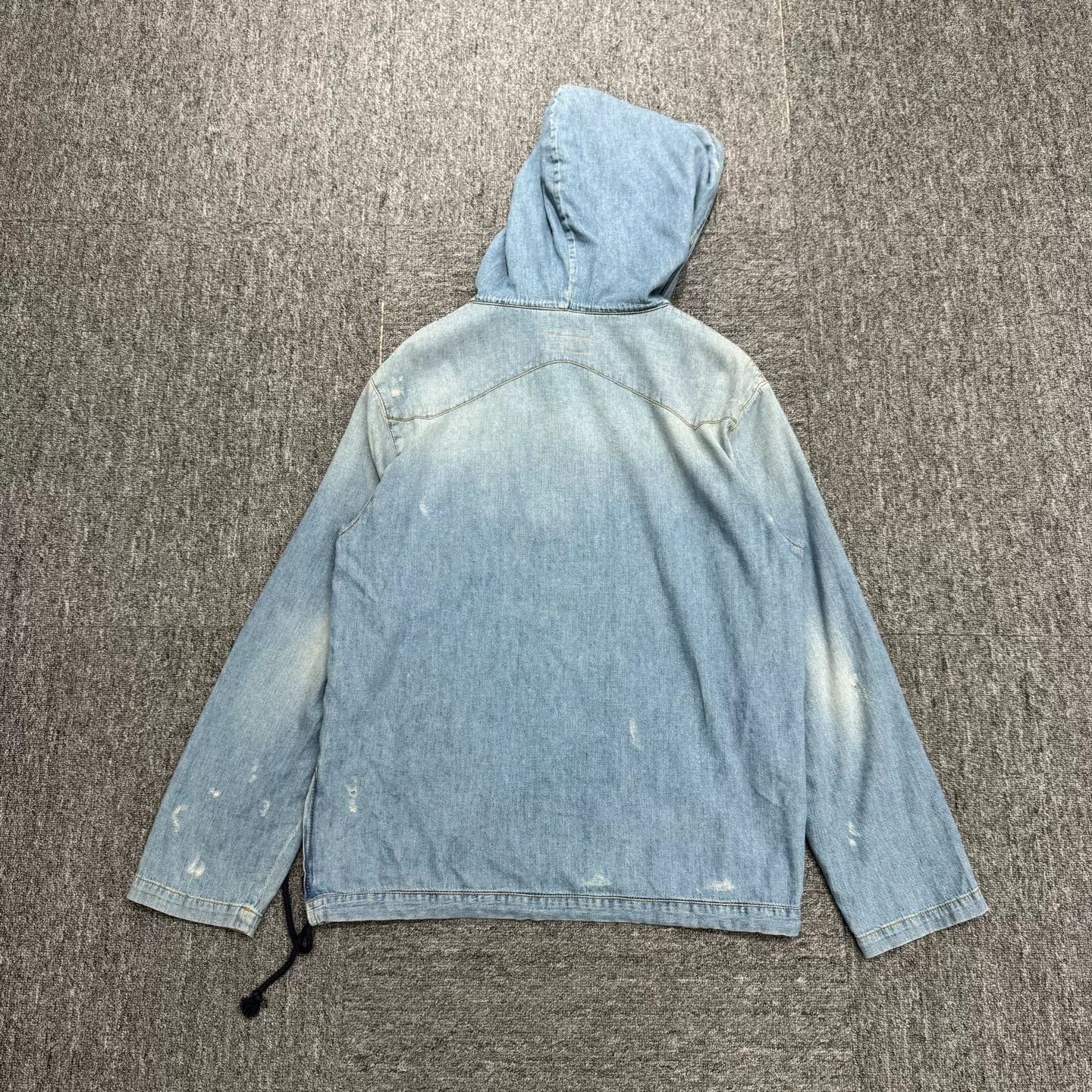 Saint Laurent Paris Saint Laurent Distressed Denim Hoodie Size M Size US M / EU 48-50 / 2 - 6 Thumbnail