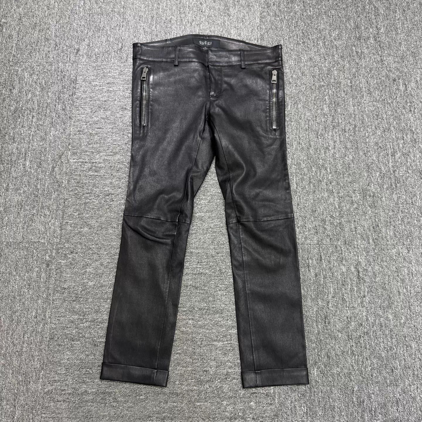 Gucci Gucci Leather Zip Casual Pants Size 30 Size US 30 / EU 46 - 2 Thumbnail