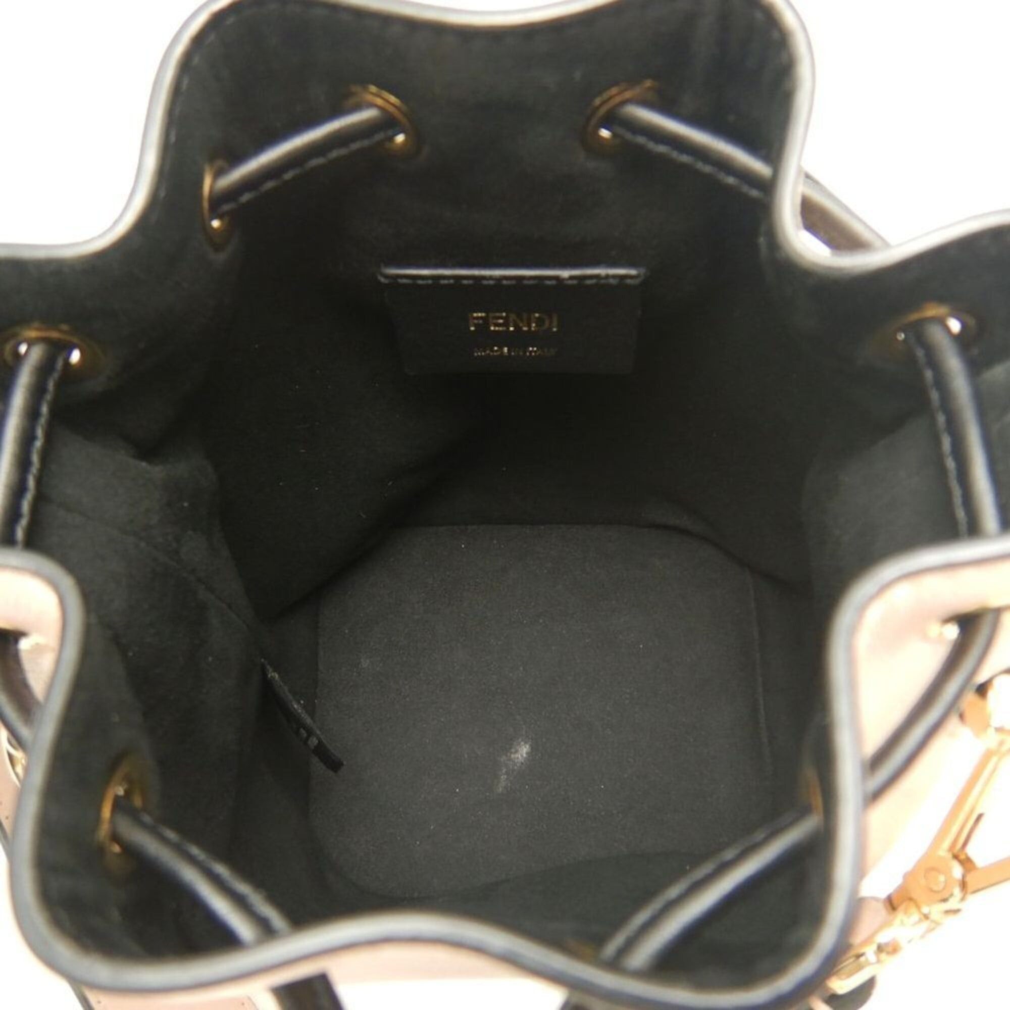 Fendi FENDI Montresor 8BS010 Shoulder Bag, Leather, Pink/Black, Women's, 253814 Size ONE SIZE - 4 Thumbnail