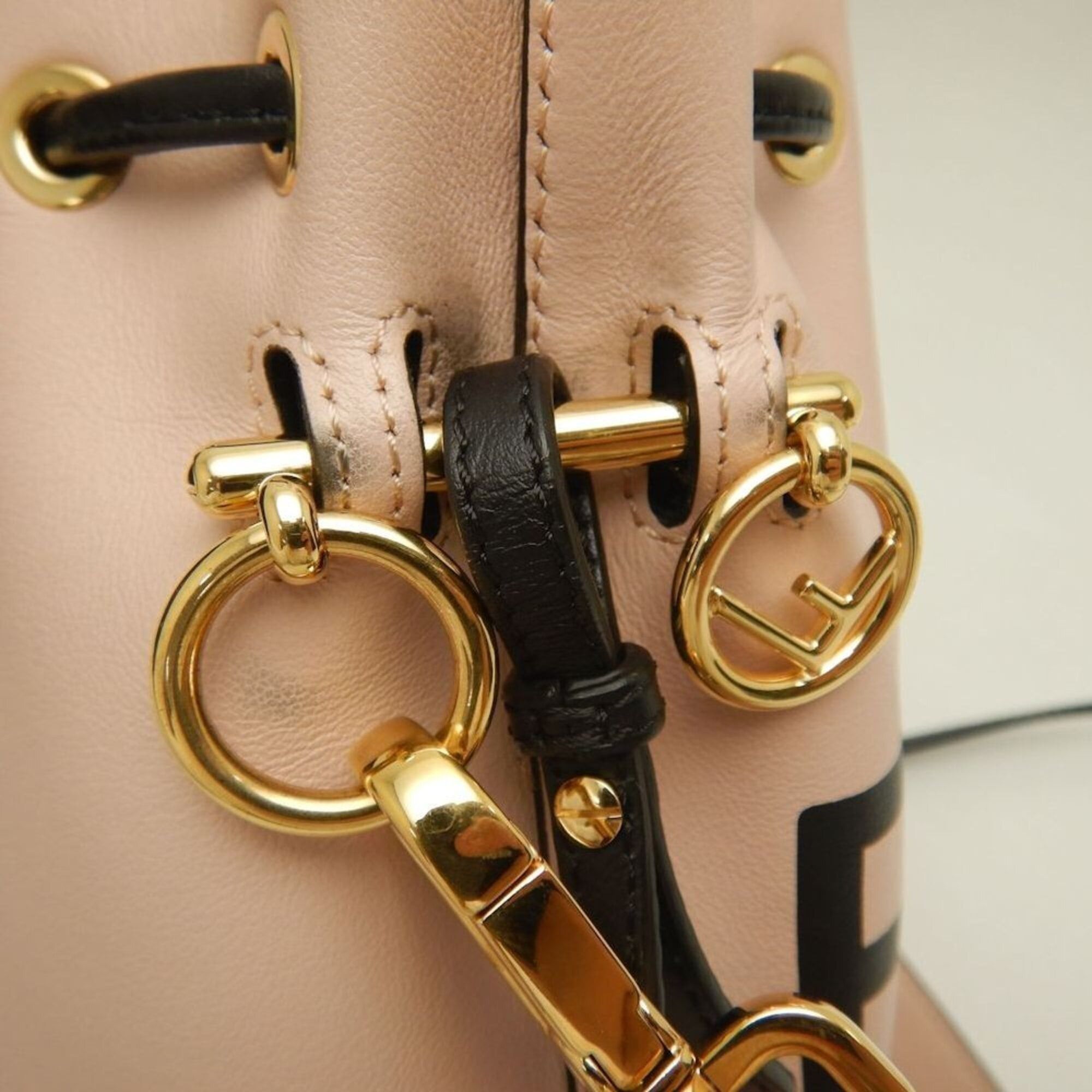 Fendi FENDI Montresor 8BS010 Shoulder Bag, Leather, Pink/Black, Women's, 253814 Size ONE SIZE - 11 Thumbnail