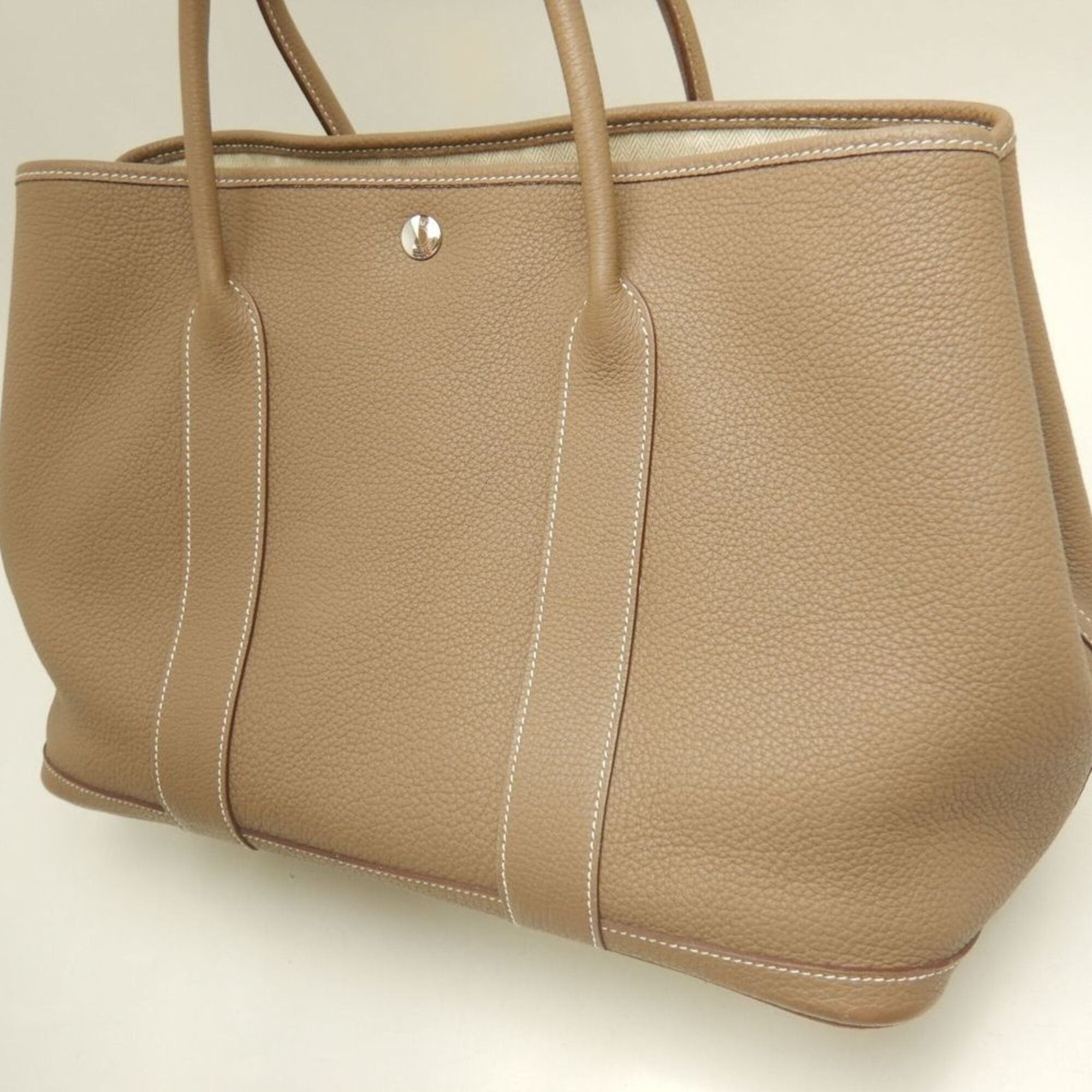 Hermes HERMES Garden Party PM Handbag, Negonda Etoupe, Women's, 253835 Size ONE SIZE - 7 Thumbnail