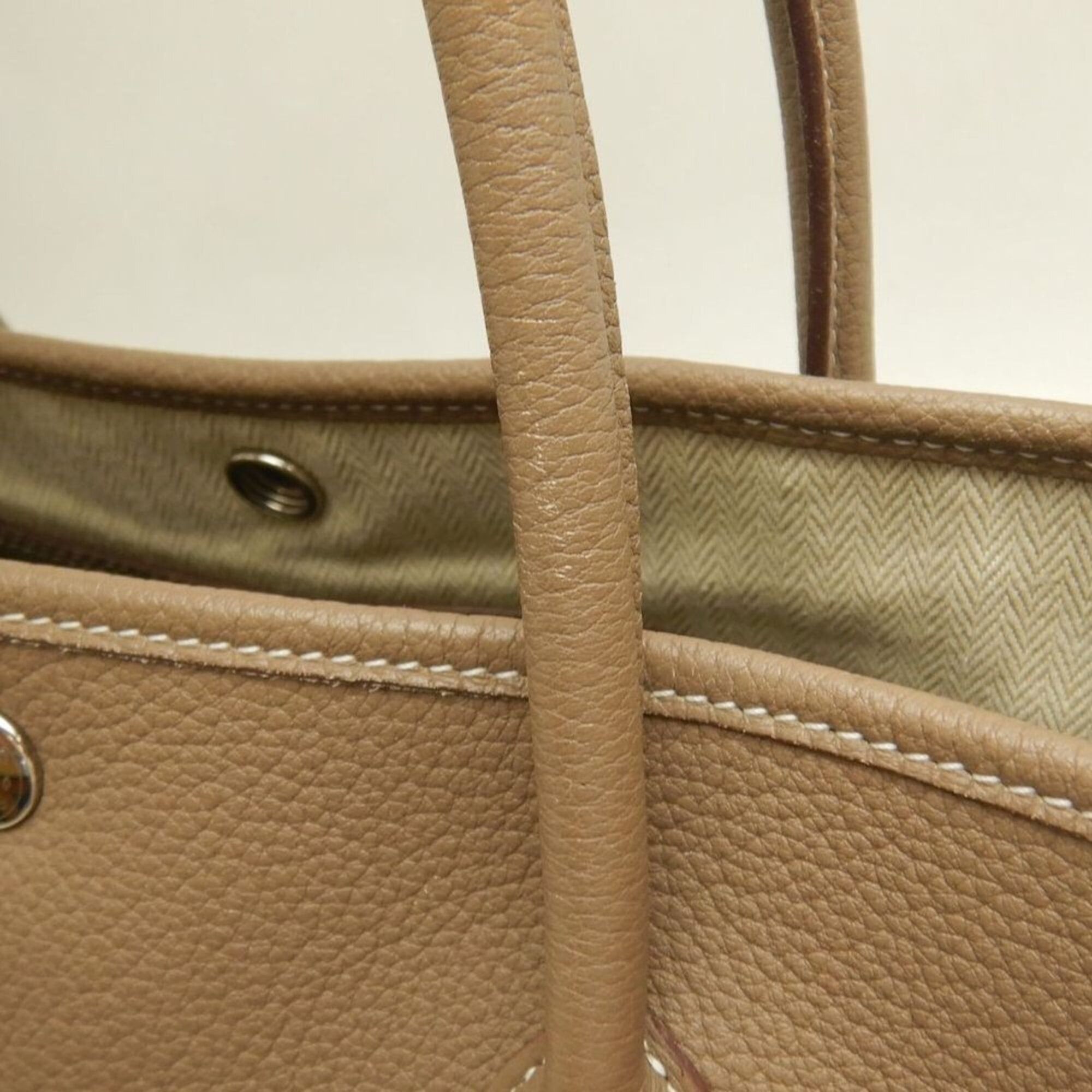 Hermes HERMES Garden Party PM Handbag, Negonda Etoupe, Women's, 253835 Size ONE SIZE - 9 Thumbnail