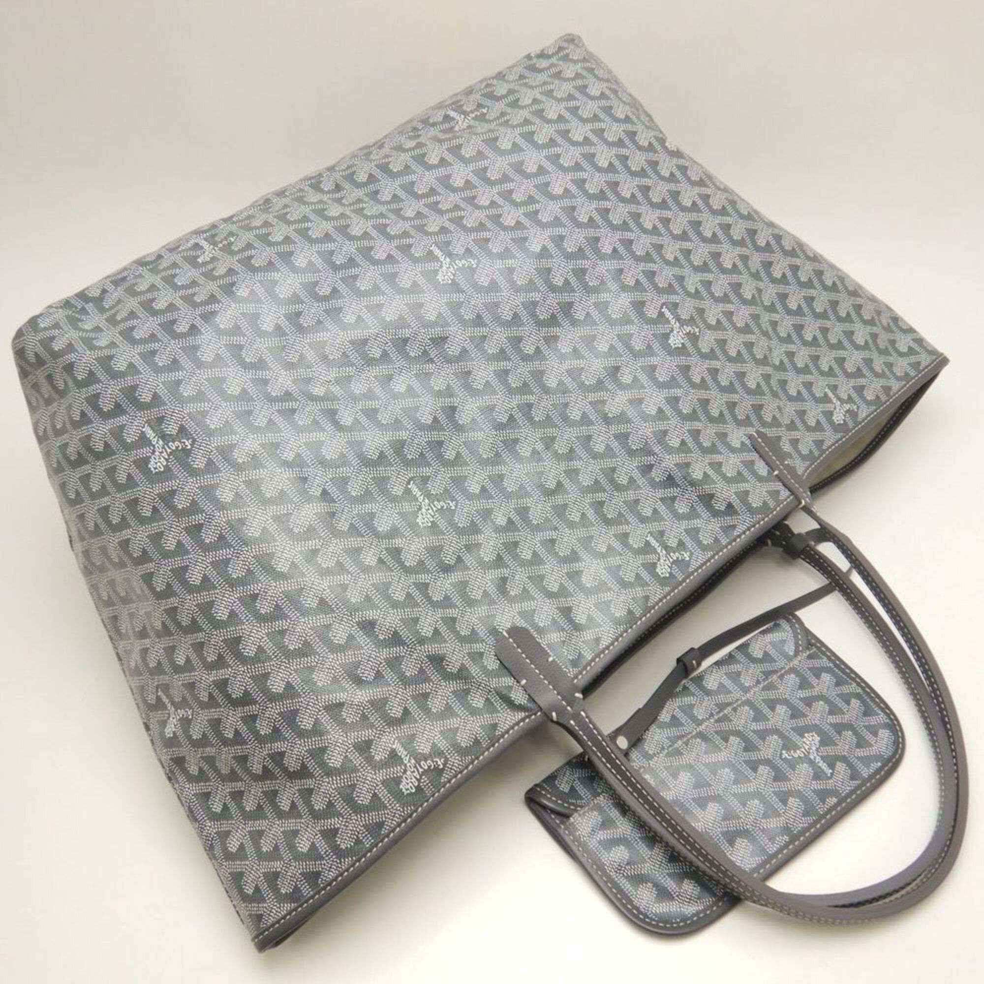 Goyard GOYARD Saint Louis GM Tote Bag, Goyardine Canvas, Gray, Women's, 253823 Size ONE SIZE - 3 Thumbnail