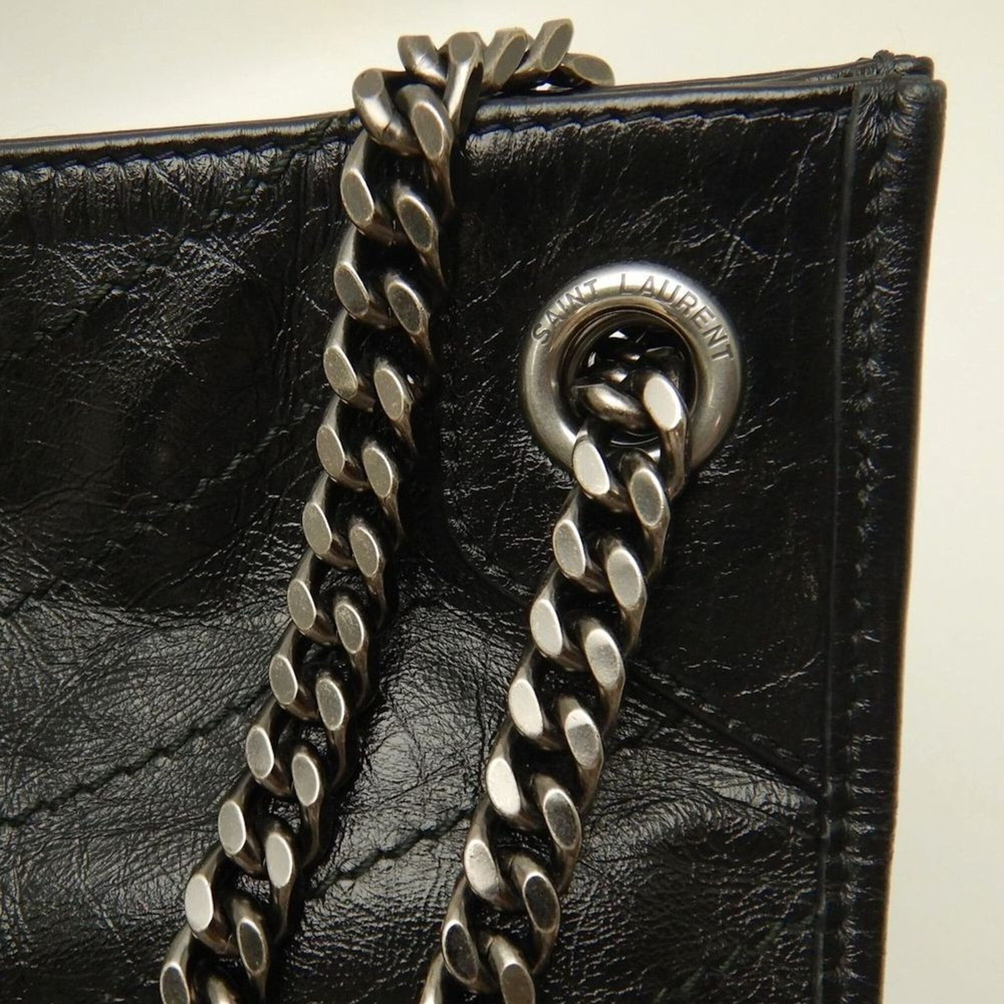 Saint Laurent Paris YVES SAINT LAURENT Niki Shopping Bag 577999 Shoulder Black Women's 253824 Size ONE SIZE - 9 Thumbnail