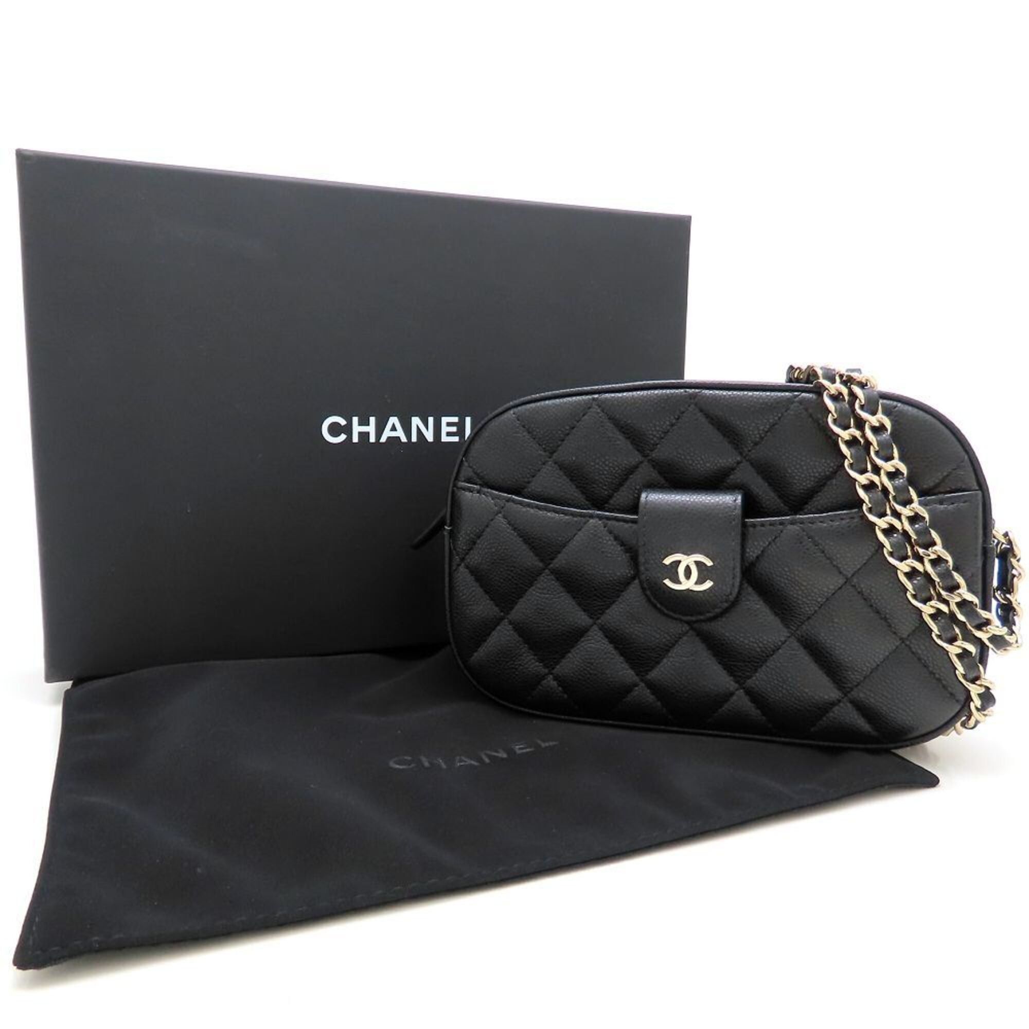 Chanel CHANEL Matelassé Chain Shoulder Bag AP3998, Caviar Leather, Black, Women's, 353279 Size ONE SIZE - 11 Thumbnail