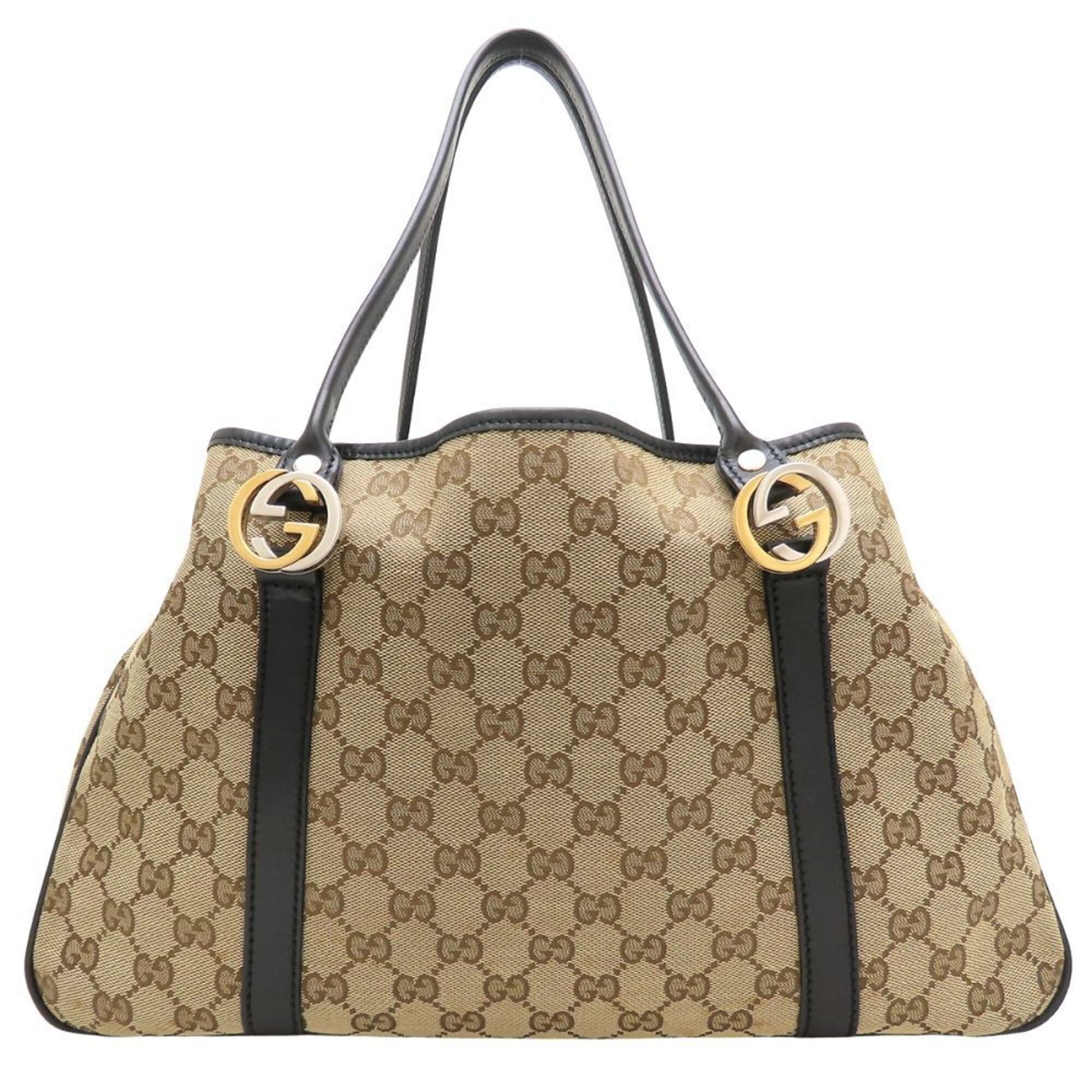 Gucci GUCCI 232957 Tote Bag GG Canvas x Leather Beige Black Women's 353274 Size ONE SIZE - 2 Thumbnail