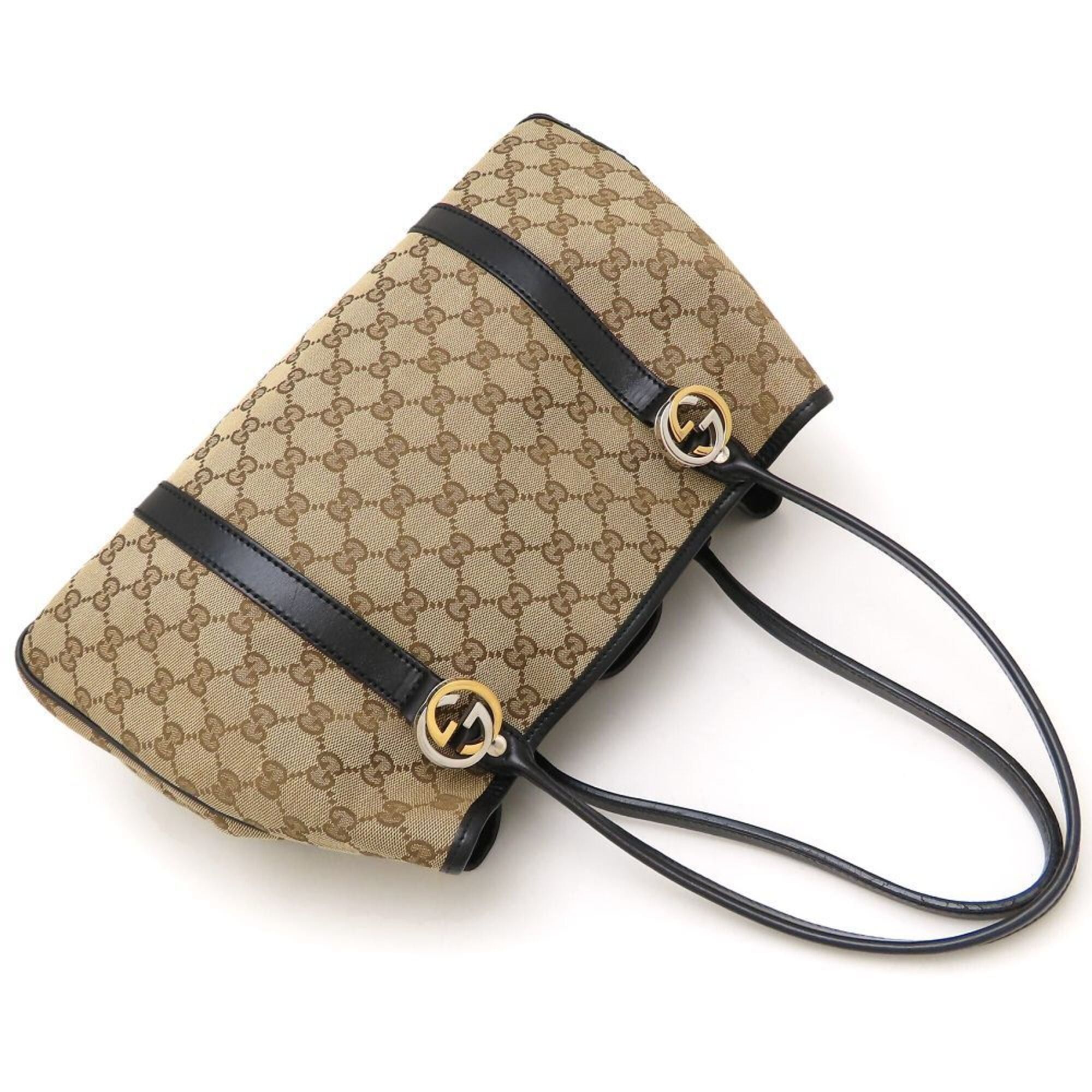 Gucci GUCCI 232957 Tote Bag GG Canvas x Leather Beige Black Women's 353274 Size ONE SIZE - 5 Thumbnail