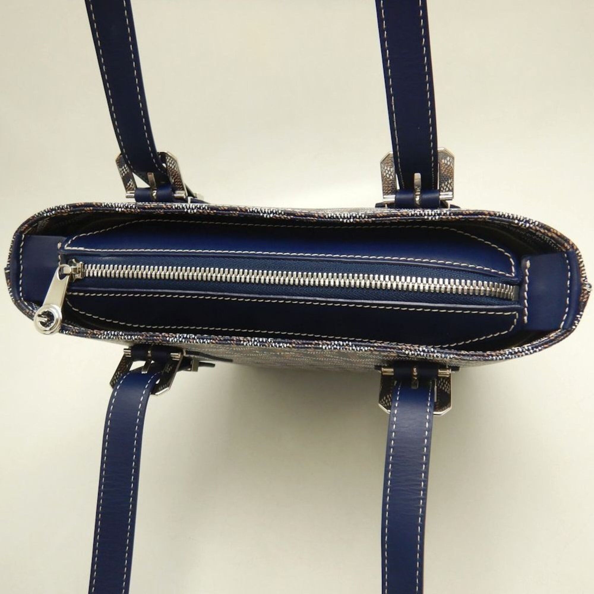 Goyard Goyard Marie-Galante PM Goyardine Canvas Tote Bag Navy Women's 253807 Size ONE SIZE - 10 Thumbnail