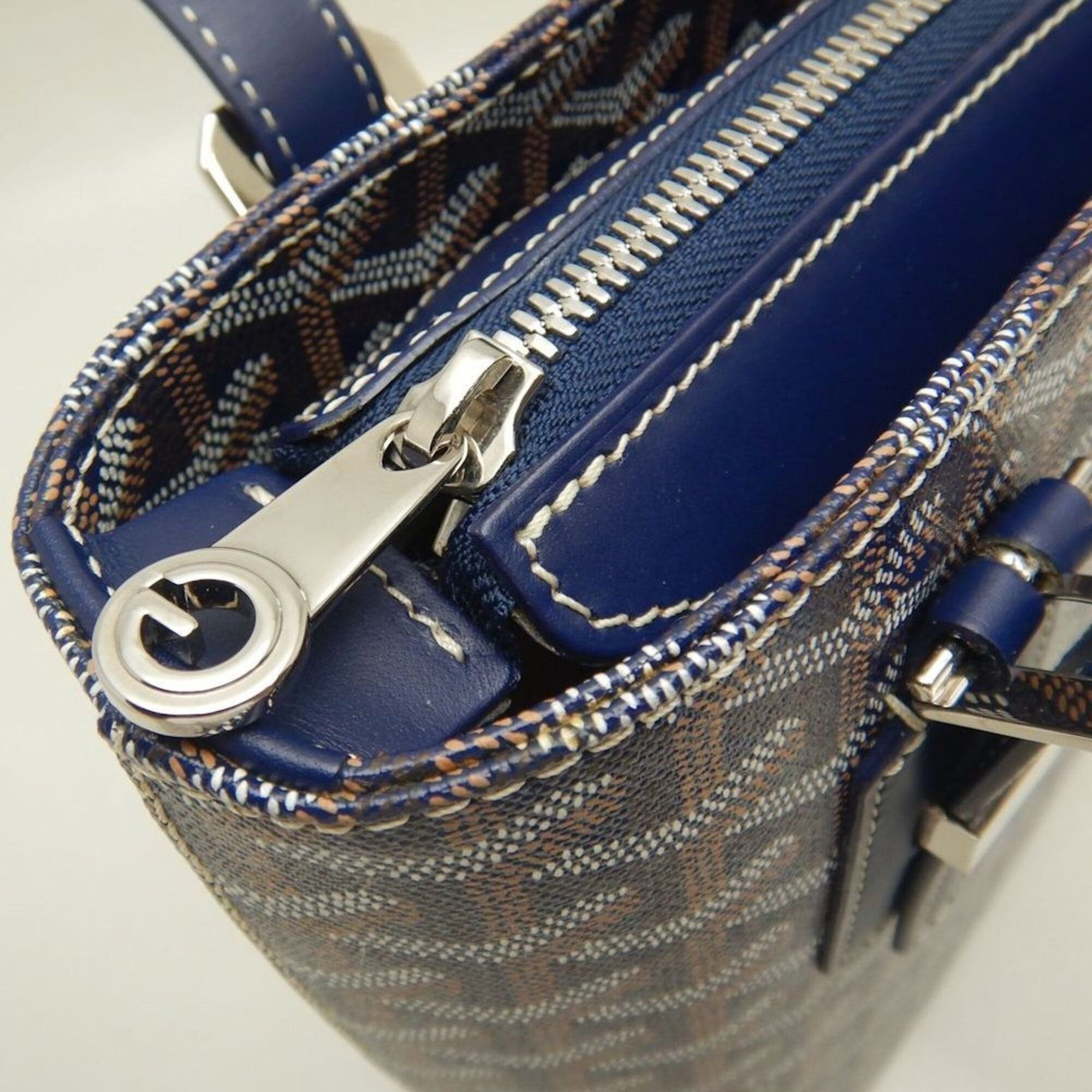 Goyard Goyard Marie-Galante PM Goyardine Canvas Tote Bag Navy Women's 253807 Size ONE SIZE - 11 Thumbnail