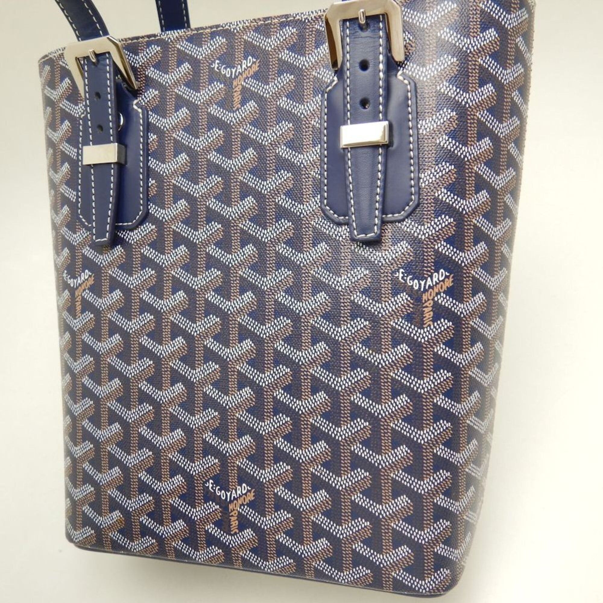Goyard Goyard Marie-Galante PM Goyardine Canvas Tote Bag Navy Women's 253807 Size ONE SIZE - 9 Thumbnail