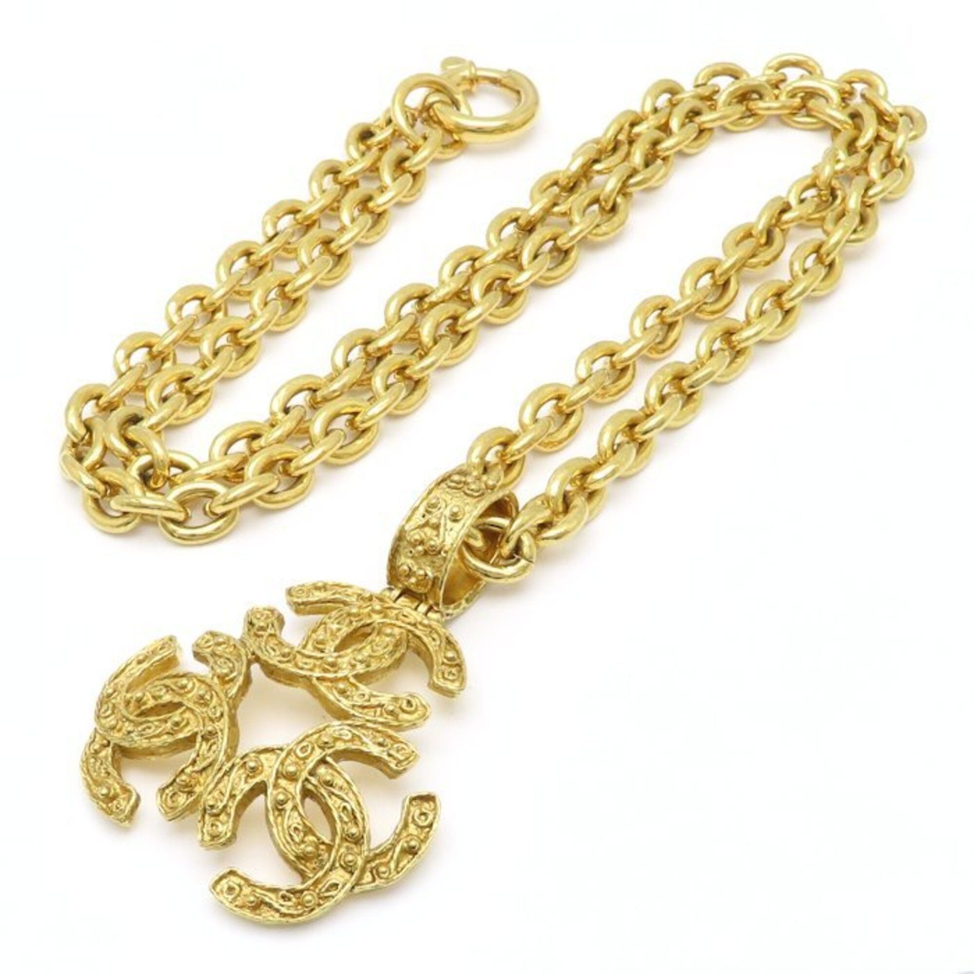 Chanel CHANEL Triple Coco Necklace, Long GP Gold Plated, Women's, 94A 295490 Size ONE SIZE - 4 Thumbnail