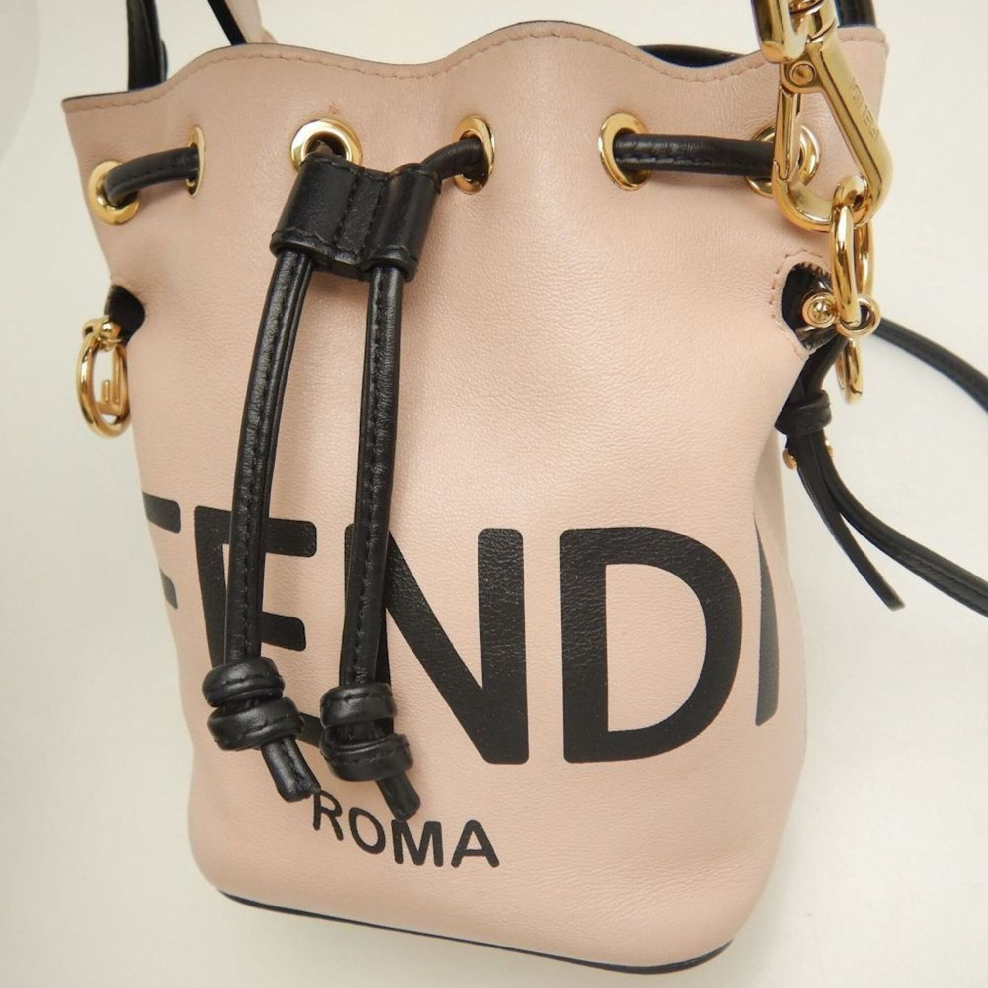 Fendi FENDI Montresor 8BS010 Shoulder Bag, Leather, Pink/Black, Women's, 253813 Size ONE SIZE - 9 Thumbnail