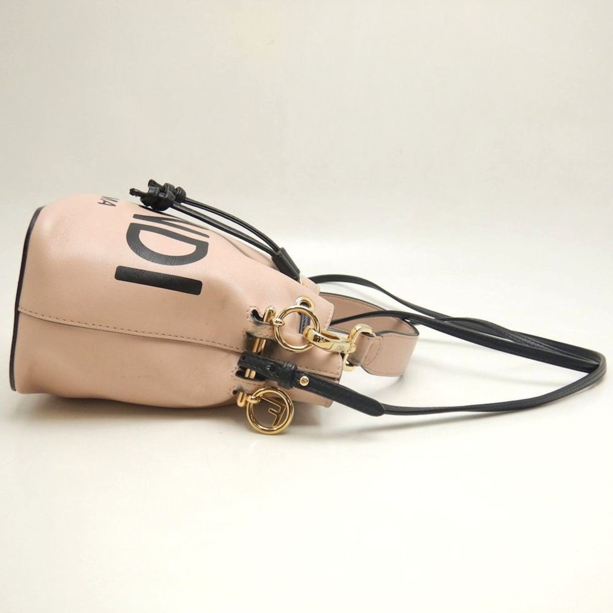 Fendi FENDI Montresor 8BS010 Shoulder Bag, Leather, Pink/Black, Women's, 253813 Size ONE SIZE - 5 Thumbnail