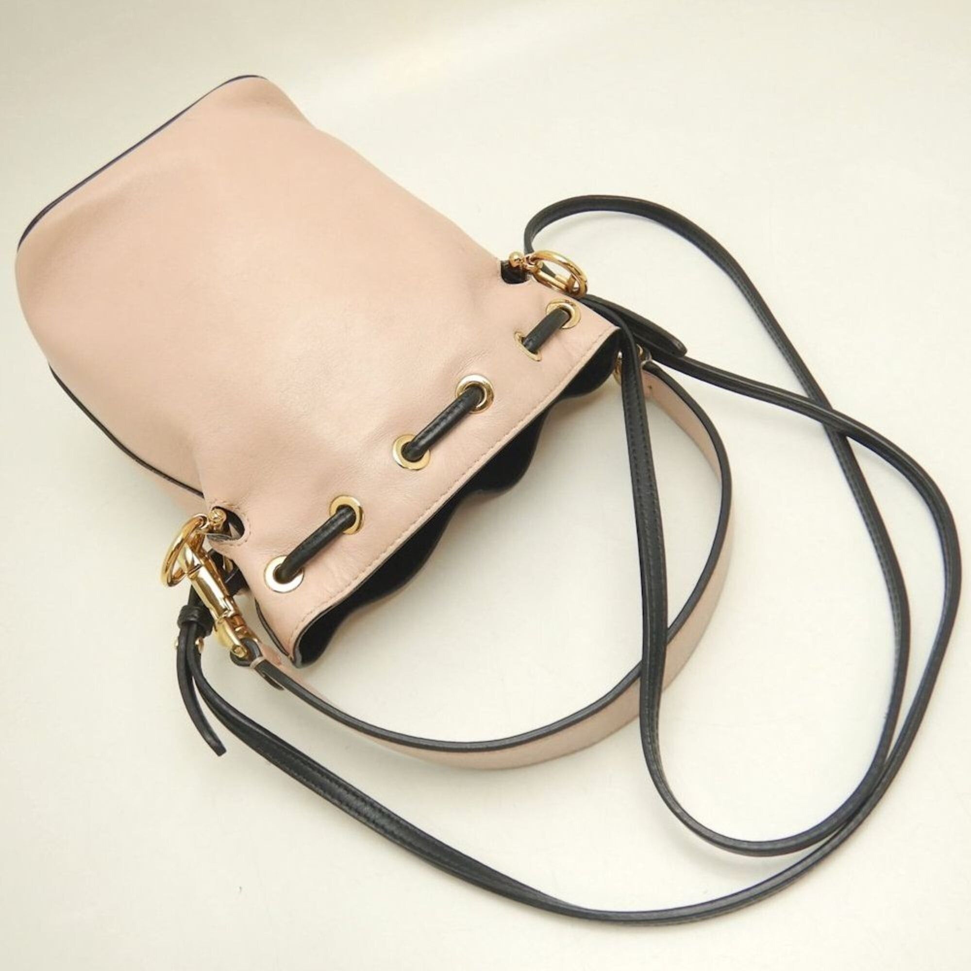 Fendi FENDI Montresor 8BS010 Shoulder Bag, Leather, Pink/Black, Women's, 253813 Size ONE SIZE - 3 Thumbnail