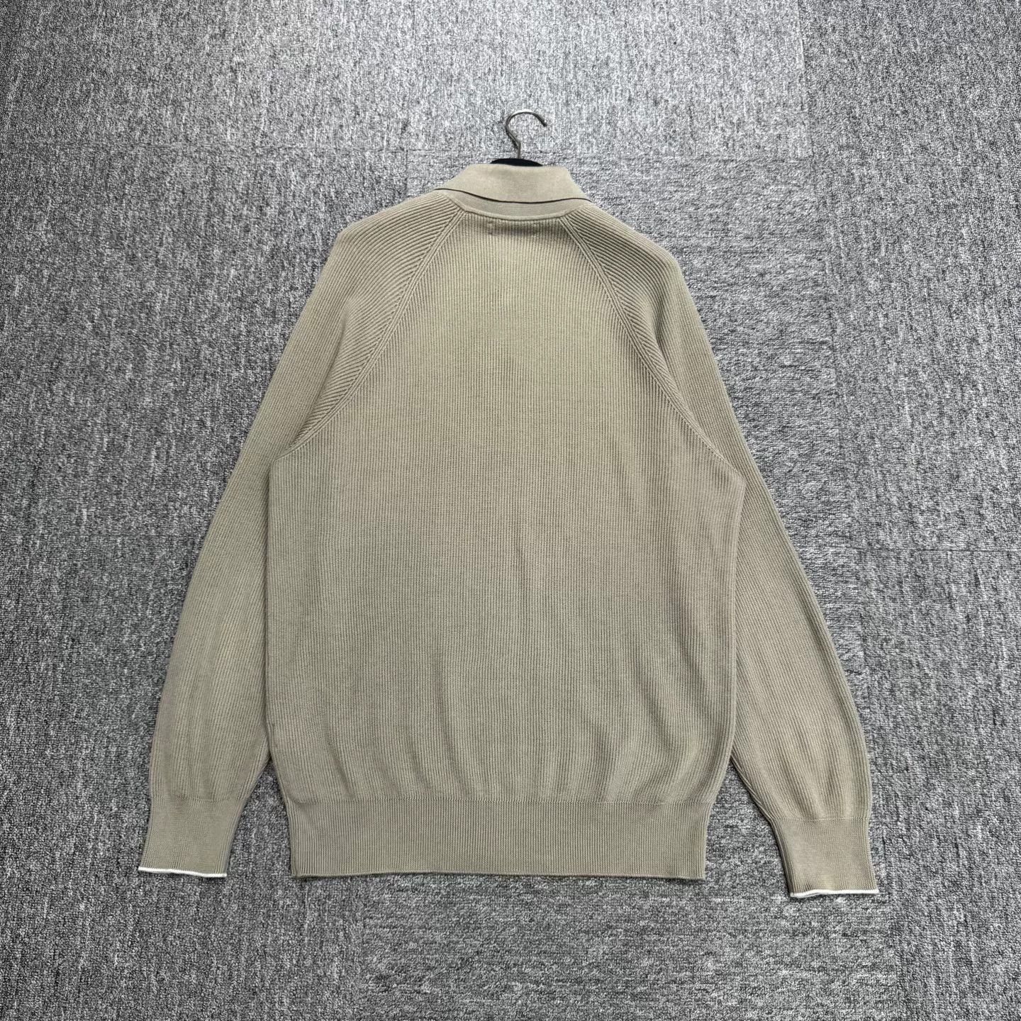 Brunello Cucinelli Brunello Cucinelli Ribbed Cotton Long Sleeve Polo Size L Size US L / EU 52-54 / 3 - 6 Thumbnail