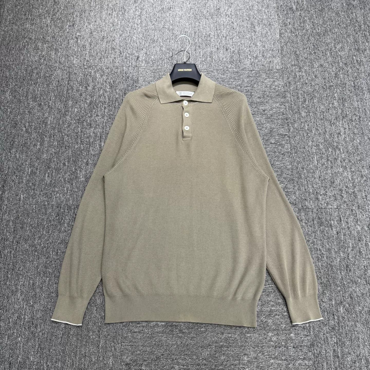 Brunello Cucinelli Brunello Cucinelli Ribbed Cotton Long Sleeve Polo Size L Size US L / EU 52-54 / 3 - 2 Thumbnail