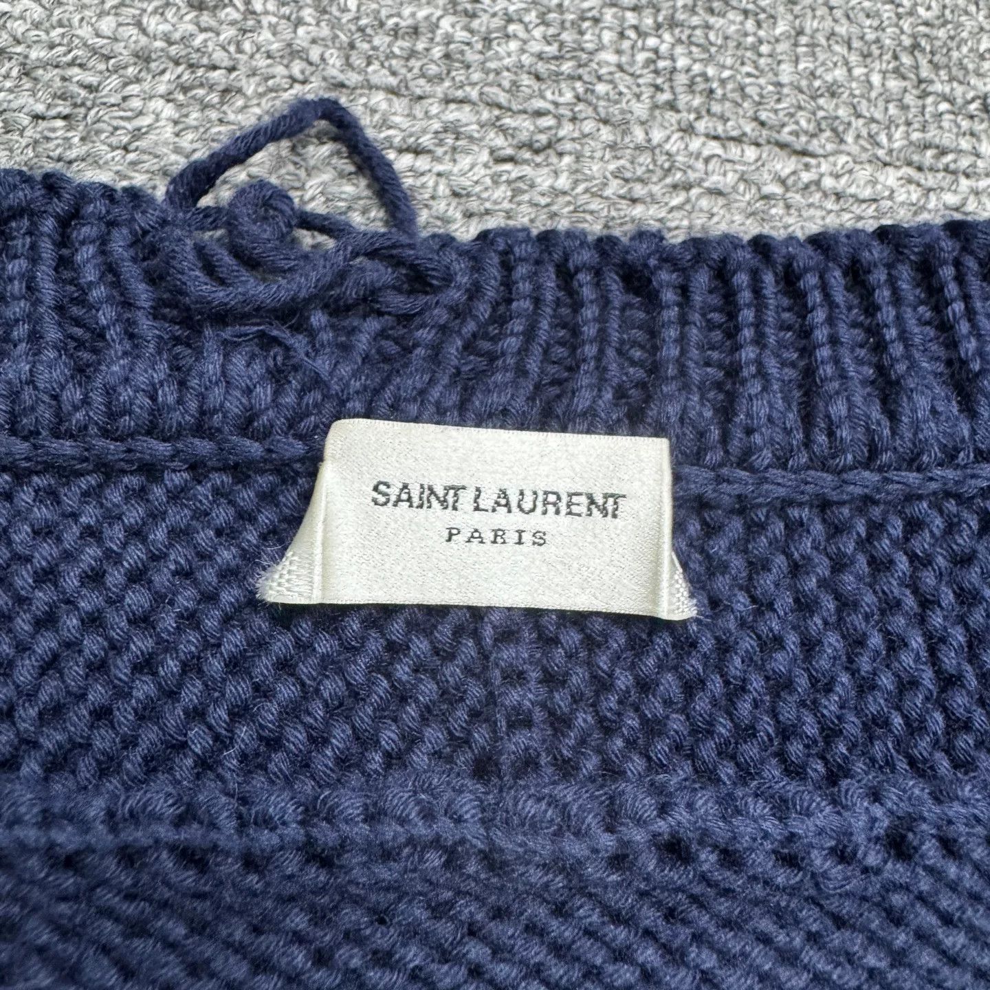 Saint Laurent Paris Saint Laurent Distressed Knit Sweater Size XXL Size US XXL / EU 58 / 5 - 3 Thumbnail
