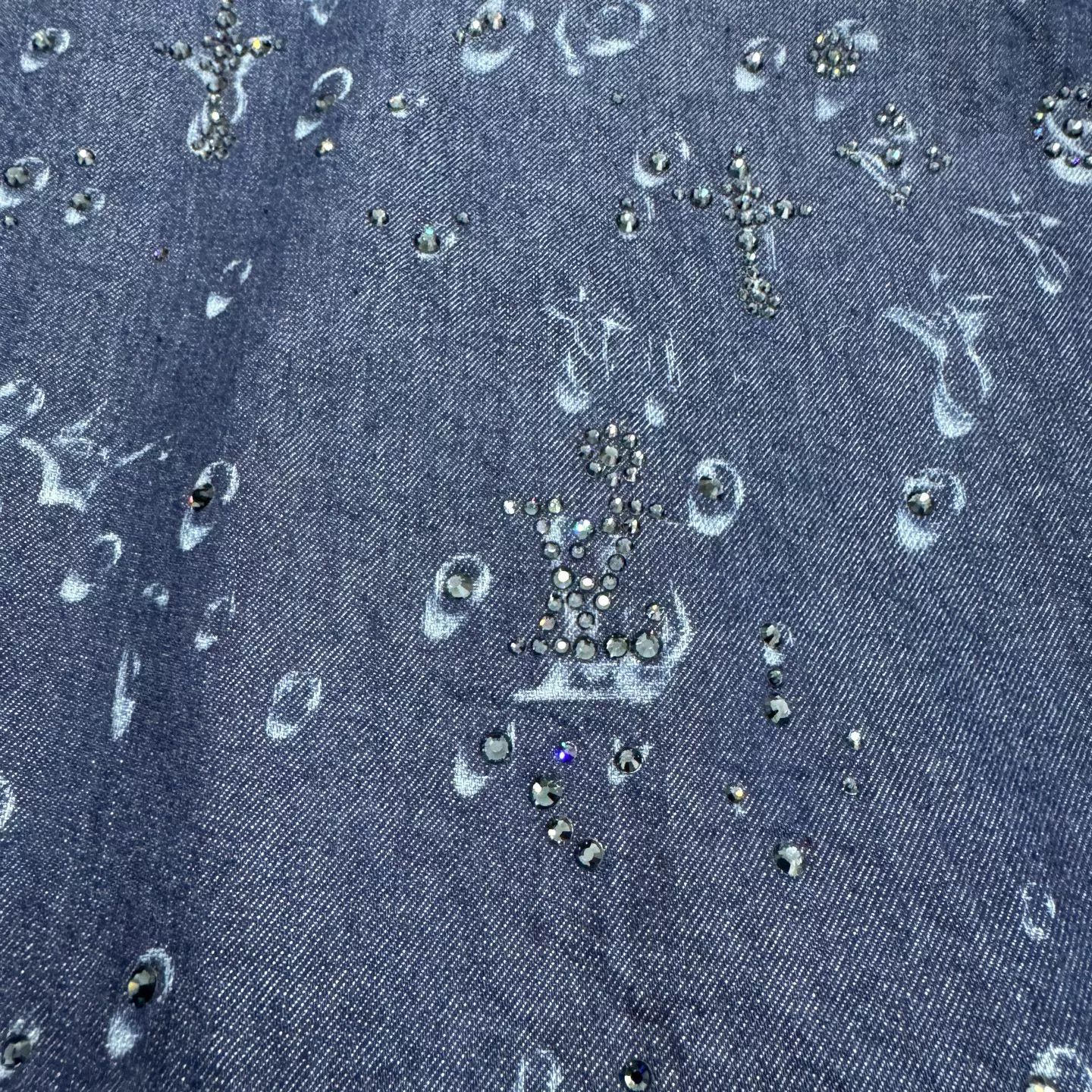 Louis Vuitton Louis Vuitton Monogram Crystal Denim Jacket Size 50 Size US M / EU 48-50 / 2 - 7 Thumbnail