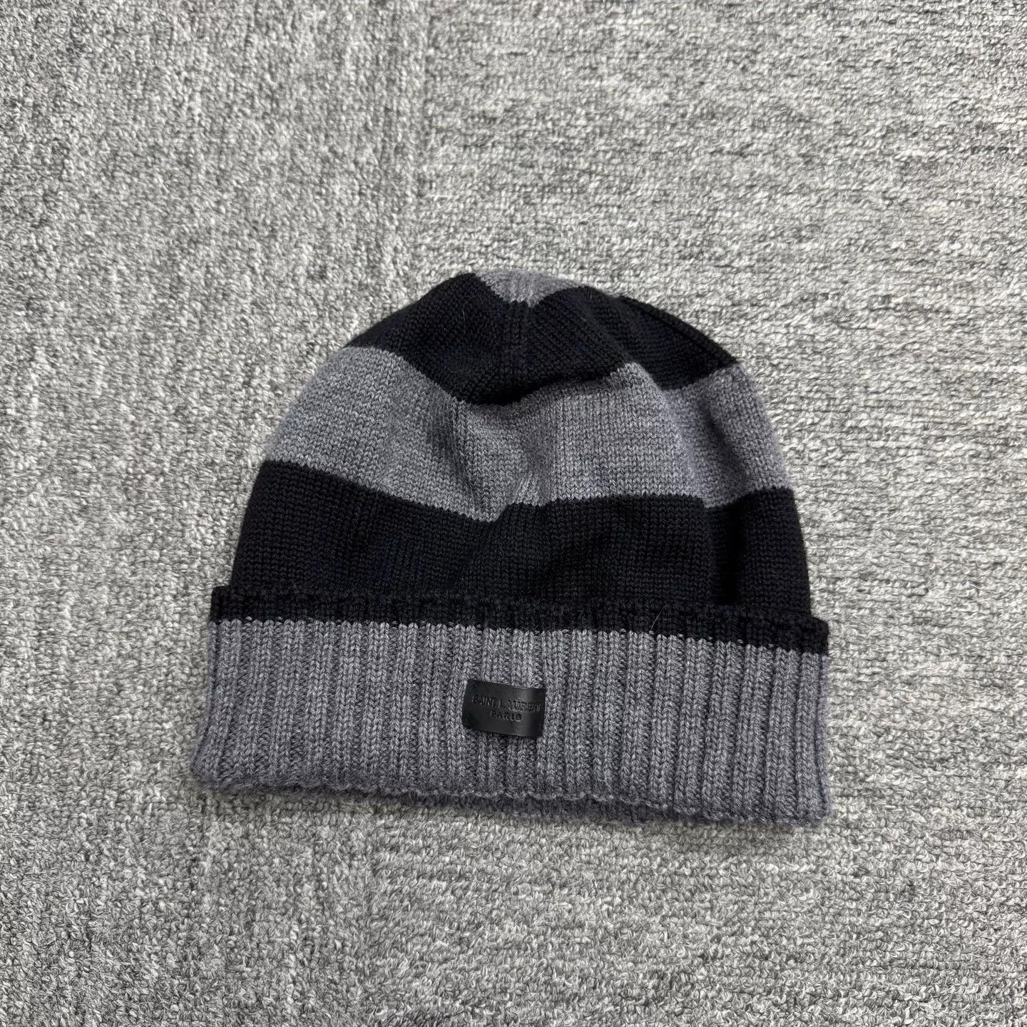 Saint Laurent Paris Saint Laurent Striped Wool Beanie One Size Size ONE SIZE - 2 Thumbnail