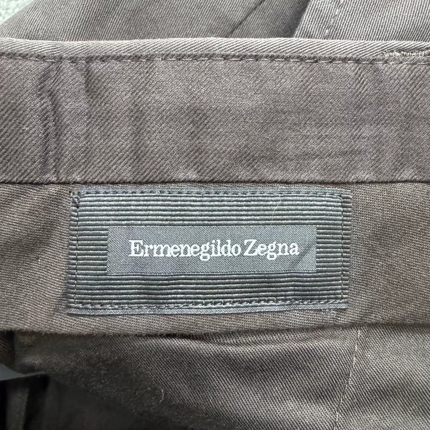 Ermenegildo Zegna Ermenegildo Zegna Brown Cotton Pants Size 34 Size US 34 / EU 50 - 4 Thumbnail