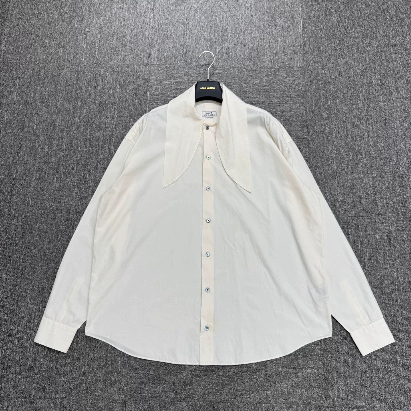 Hermes Hermes White Cotton Button Up Shirt Size M Size US M / EU 48-50 / 2 - 2 Thumbnail