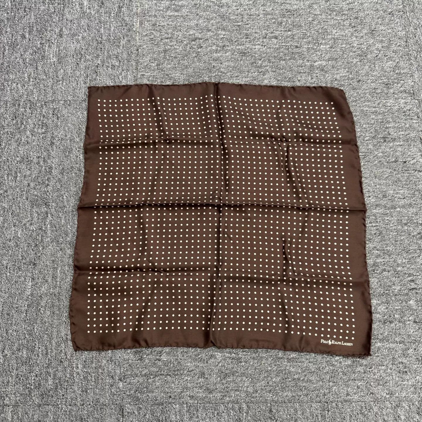 Polo Ralph Lauren Polo Ralph Lauren Brown Silk Polka Dot Pocket Square Size ONE SIZE - 2 Thumbnail