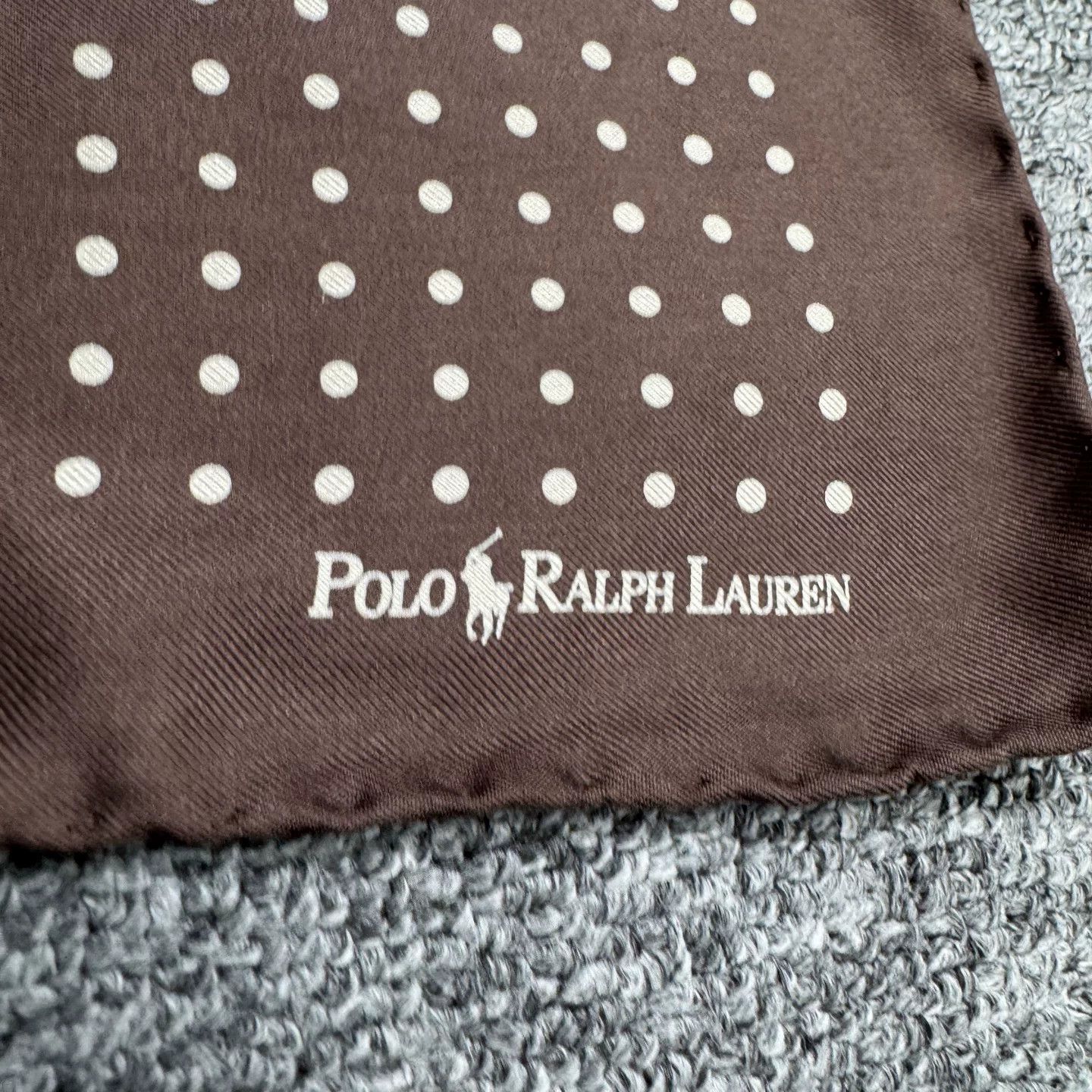 Polo Ralph Lauren Polo Ralph Lauren Brown Silk Polka Dot Pocket Square Size ONE SIZE - 3 Thumbnail