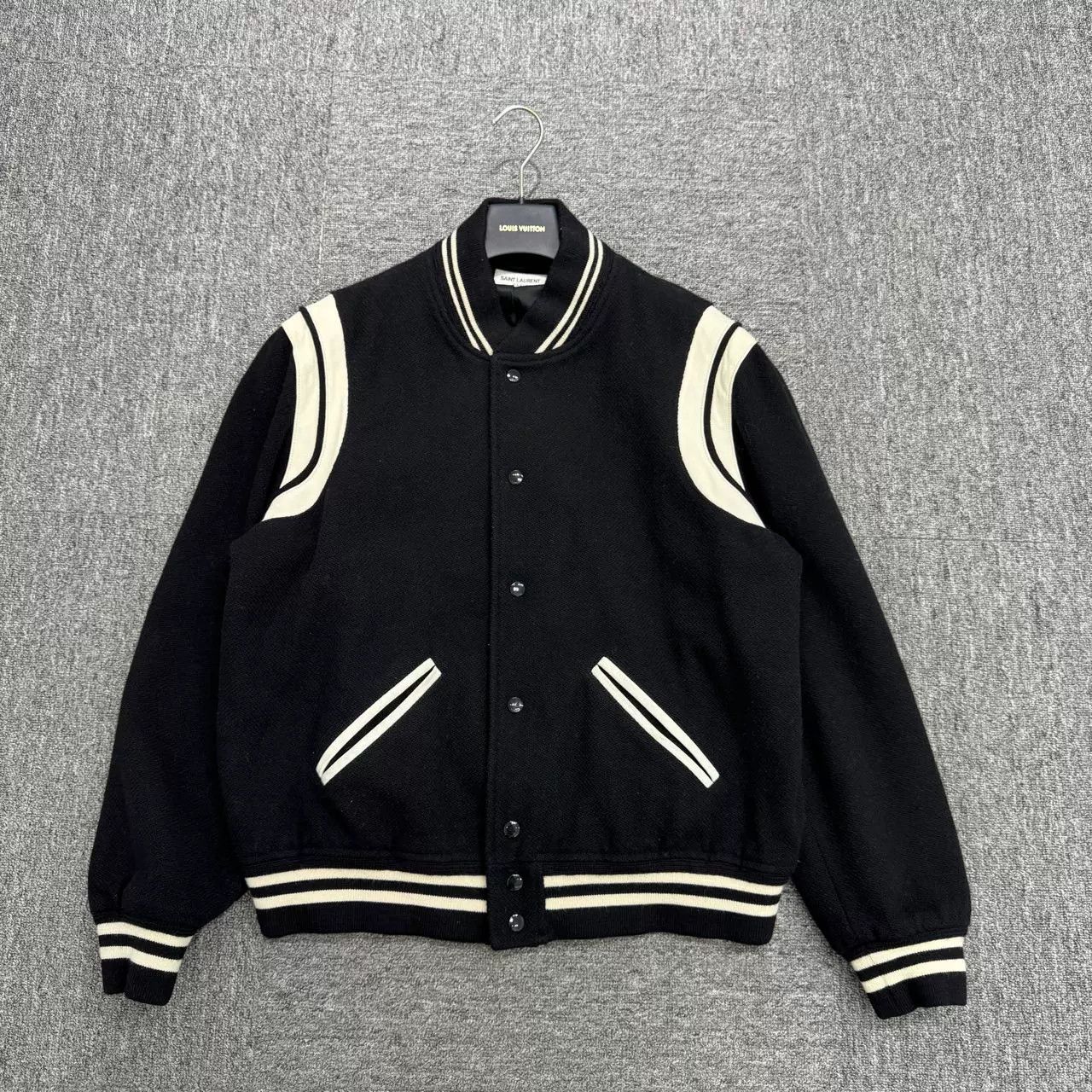 Saint Laurent Paris Saint Laurent Leather Trim Varsity Jacket US XL Size US XL / EU 56 / 4 - 2 Thumbnail