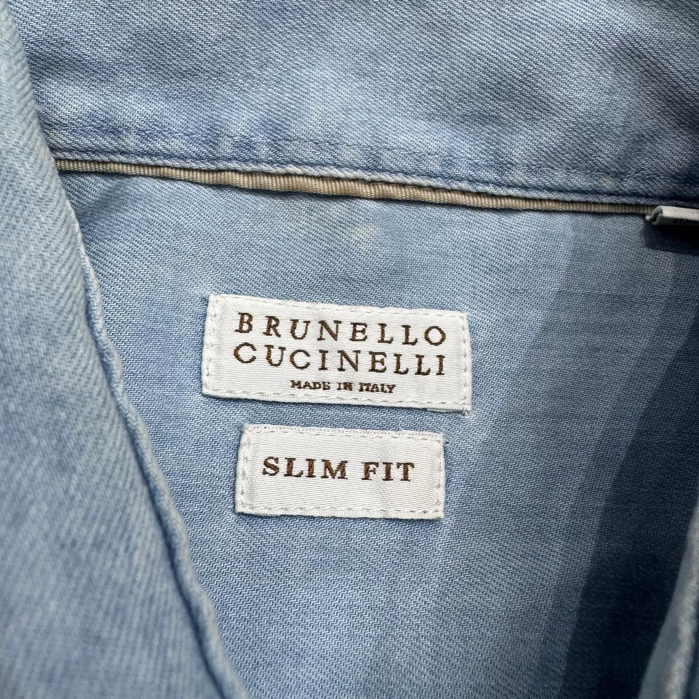 Brunello Cucinelli Brunello Cucinelli Cotton Denim Shirt Size S Size US S / EU 44-46 / 1 - 3 Thumbnail