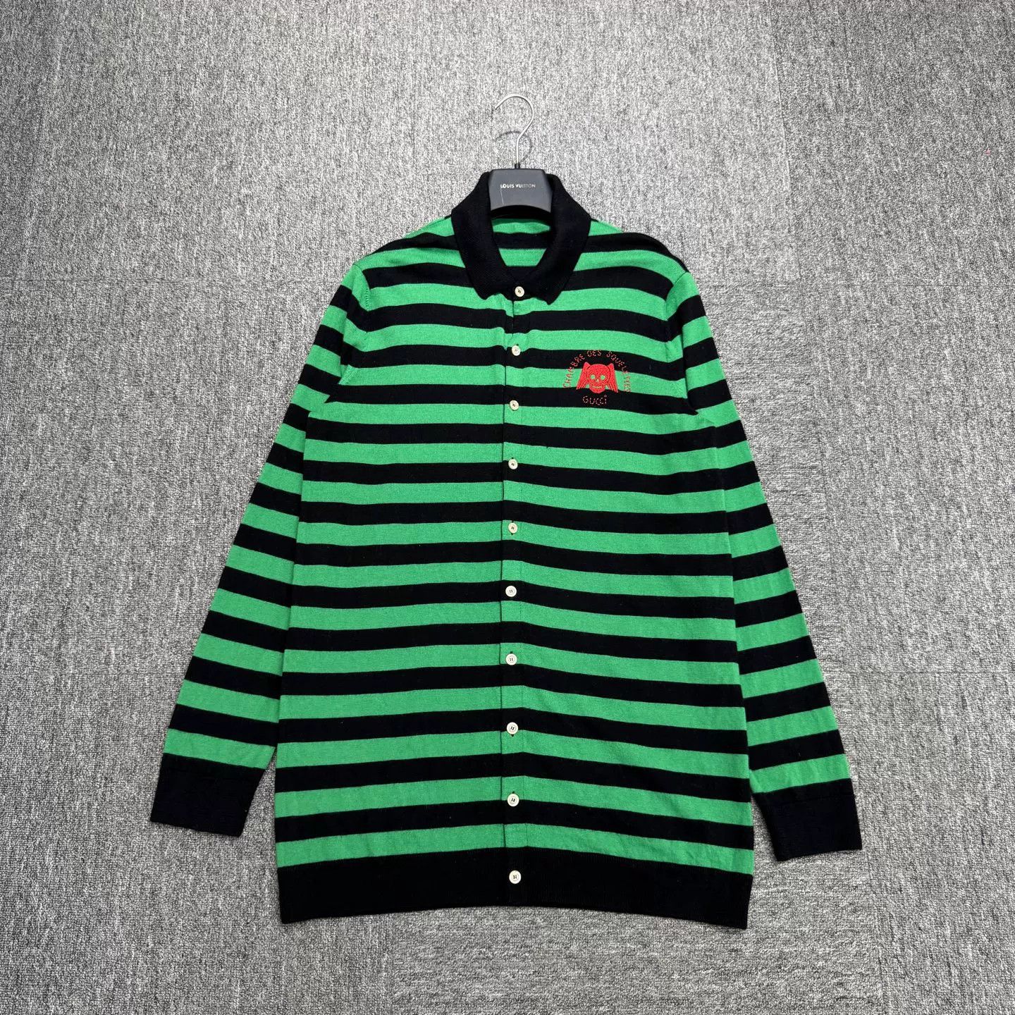 Gucci Gucci Skull Embroidered Striped Knit Shirt Size S Size US S / EU 44-46 / 1 - 2 Thumbnail