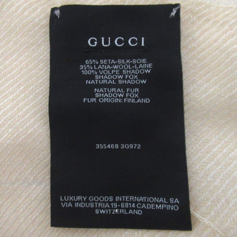 Gucci Gucci Gucci Diamante Jacquard Silk Wool Fox Fur Stole Textile Shawl DUTY FREE for USA Size ONE SIZE - 9 Thumbnail