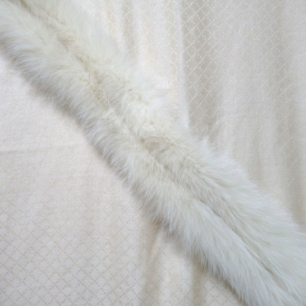 Gucci Gucci Gucci Diamante Jacquard Silk Wool Fox Fur Stole Textile Shawl DUTY FREE for USA Size ONE SIZE - 2 Thumbnail