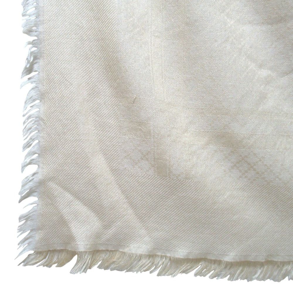 Gucci Gucci Gucci Diamante Jacquard Silk Wool Fox Fur Stole Textile Shawl DUTY FREE for USA Size ONE SIZE - 3 Thumbnail