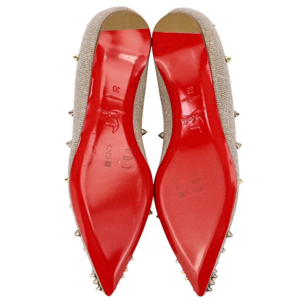Christian Louboutin Christian Louboutin Christian Louboutin Studded Glitter Flats Textile Shoes DUTY FREE for USA Size ONE SIZE - 5 Thumbnail