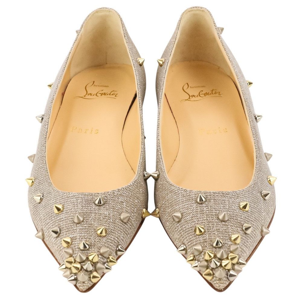 Christian Louboutin Christian Louboutin Christian Louboutin Studded Glitter Flats Textile Shoes DUTY FREE for USA Size ONE SIZE - 4 Thumbnail