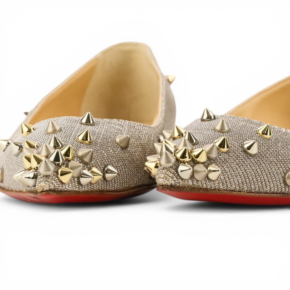 Christian Louboutin Christian Louboutin Christian Louboutin Studded Glitter Flats Textile Shoes DUTY FREE for USA Size ONE SIZE - 7 Thumbnail