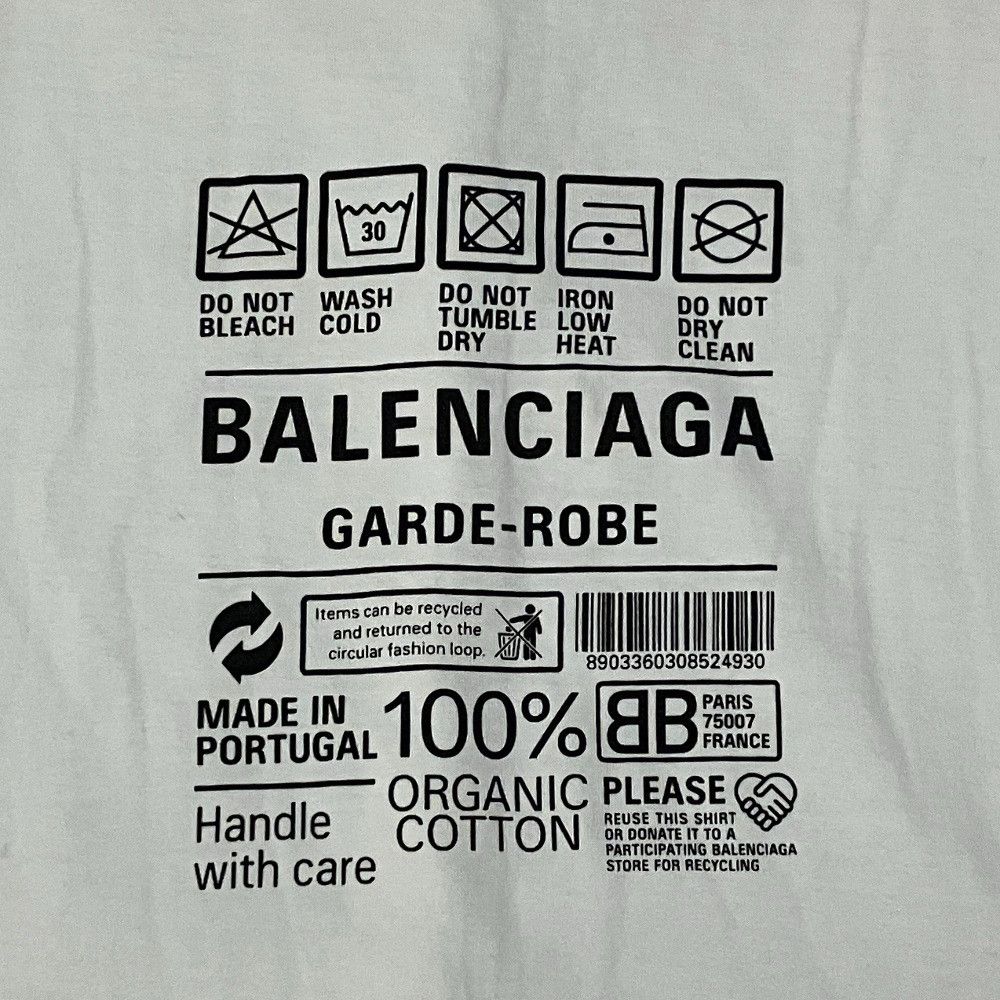 Balenciaga Balenciaga Balenciaga Care Label Print Cotton Oversized T Shirt Textile T-Shirts 724543 DUTY FREE for USA Size ONE SIZE - 3 Thumbnail