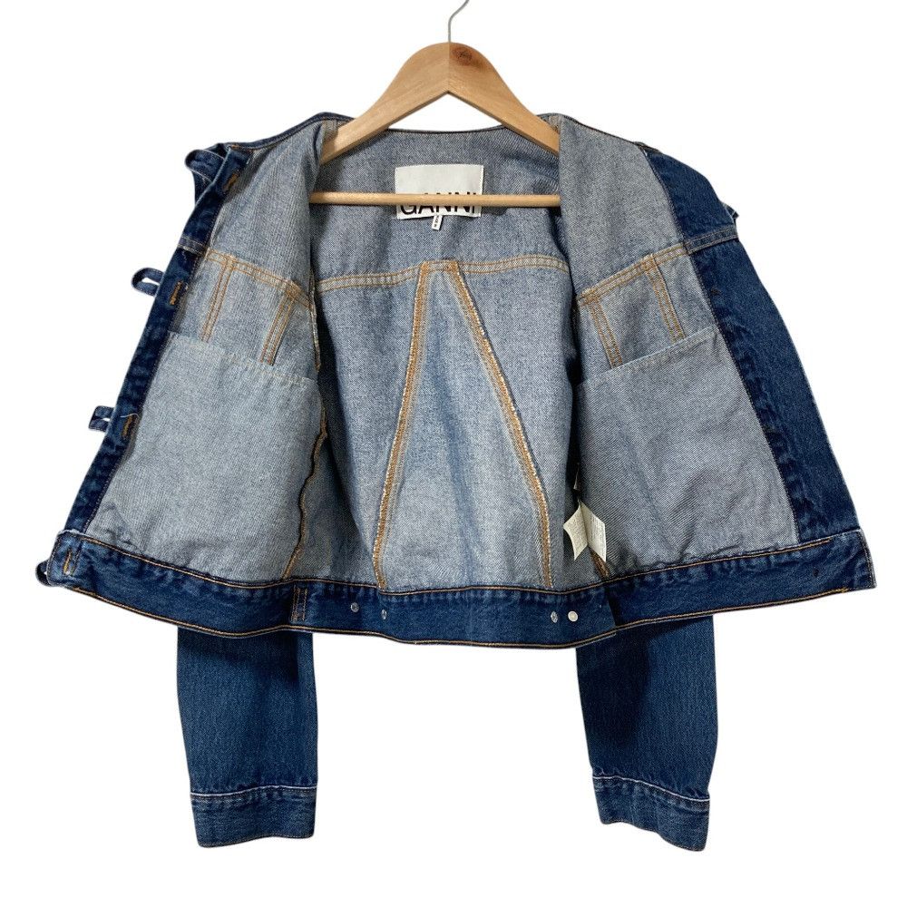 Other Other Ganni Ruffle Collar Denim Jacket Textile Outerwear DUTY FREE for USA Size ONE SIZE - 3 Thumbnail