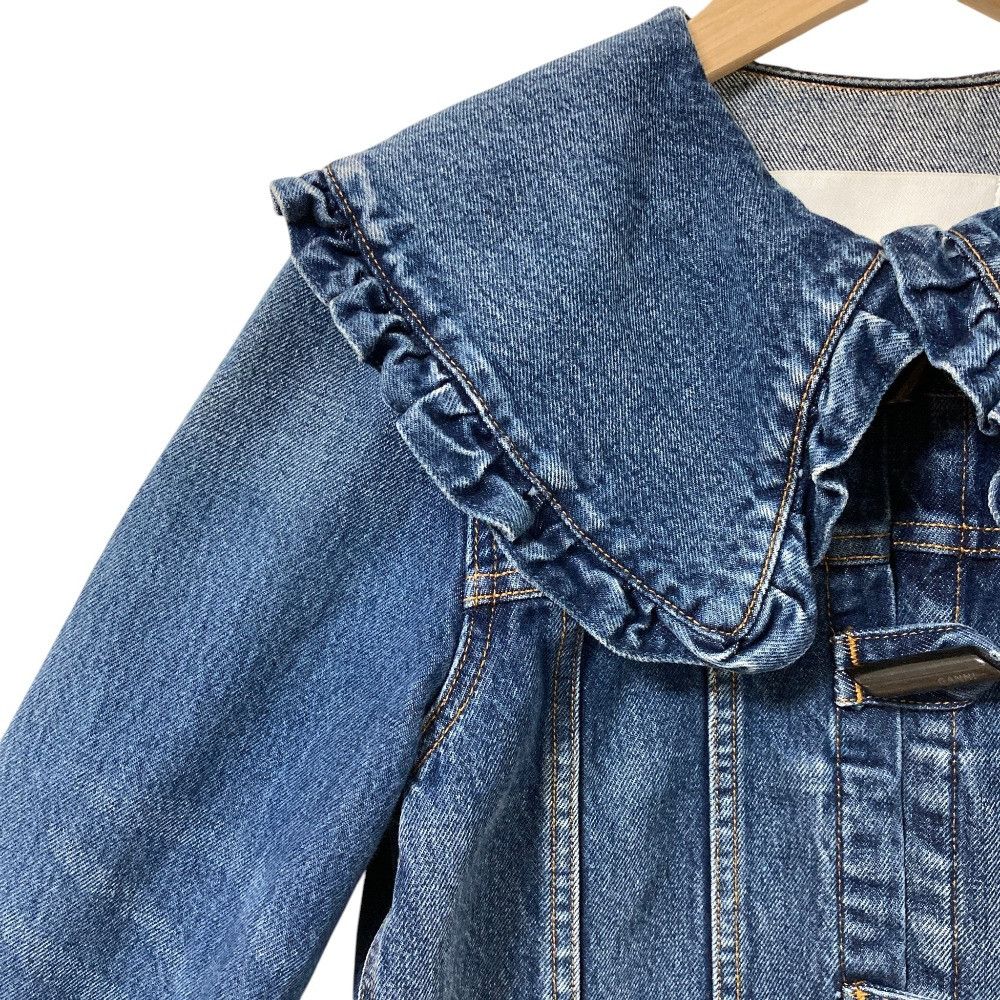 Other Other Ganni Ruffle Collar Denim Jacket Textile Outerwear DUTY FREE for USA Size ONE SIZE - 5 Thumbnail