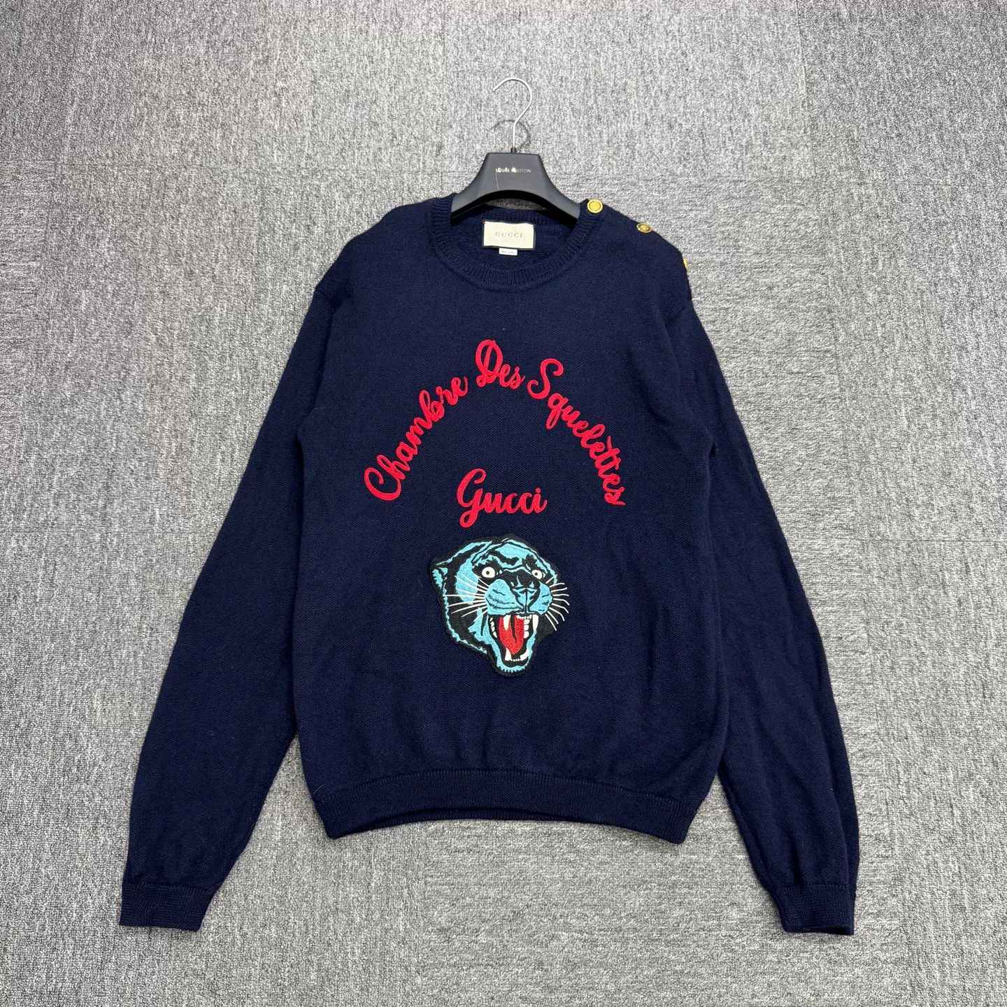 Gucci Gucci Panther Embroidered Sweater Size M Size US M / EU 48-50 / 2 - 2 Thumbnail