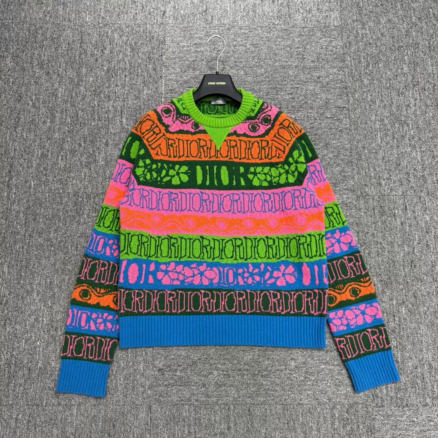 Dior Dior Multi-Color Logo Knit Sweater Size S Size US S / EU 44-46 / 1 - 2 Thumbnail