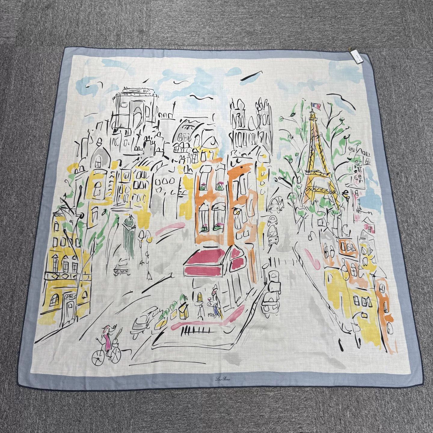 Loro Piana Loro Piana Paris Doodle Print Cashmere Silk Scarf Size ONE SIZE - 2 Thumbnail