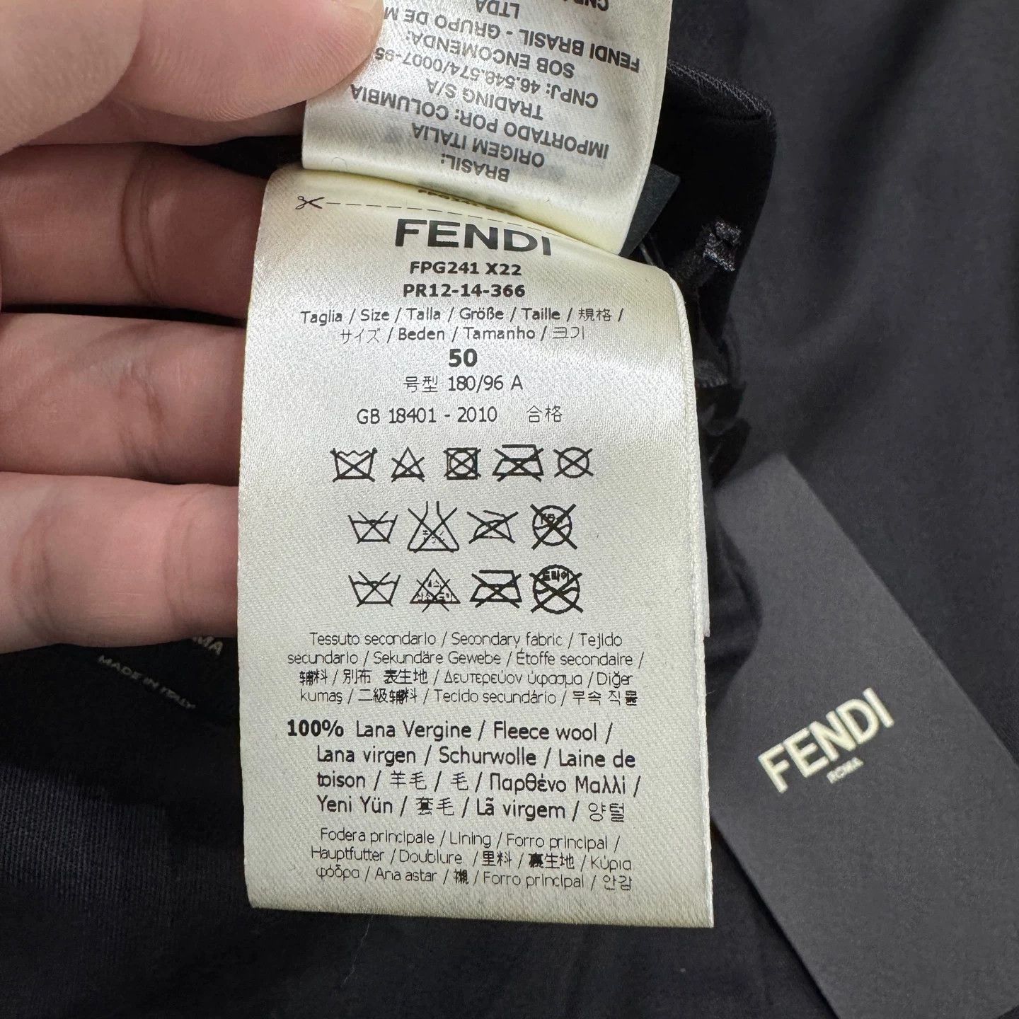 Fendi Fendi Leather Sleeve Wool Jacket Size M Size US M / EU 48-50 / 2 - 5 Thumbnail