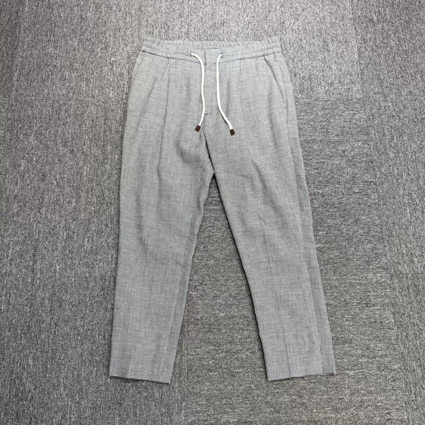Brunello Cucinelli Brunello Cucinelli Linen Wool Houndstooth Pants Size 46 Size US 30 / EU 46 - 2 Thumbnail