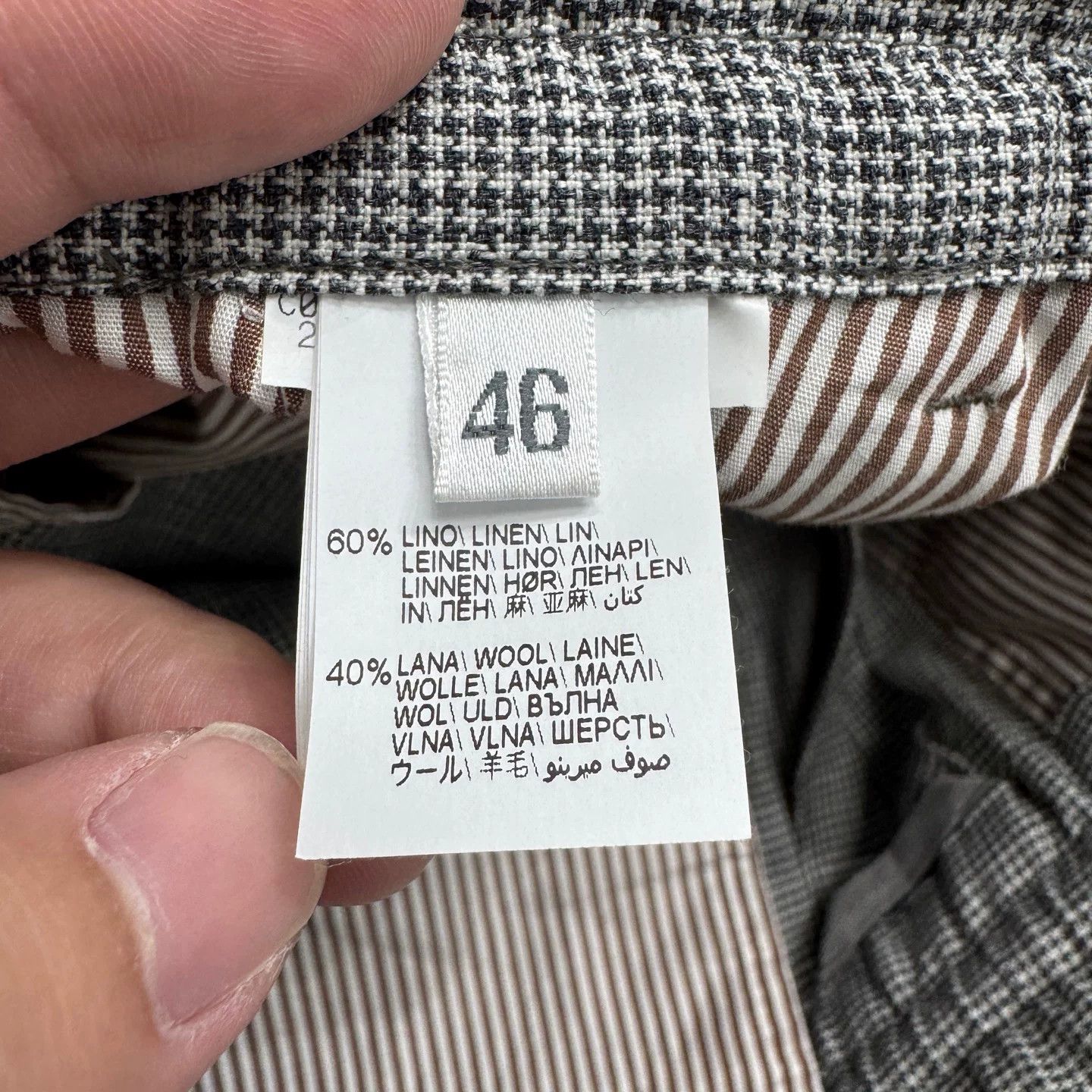 Brunello Cucinelli Brunello Cucinelli Linen Wool Houndstooth Pants Size 46 Size US 30 / EU 46 - 4 Thumbnail