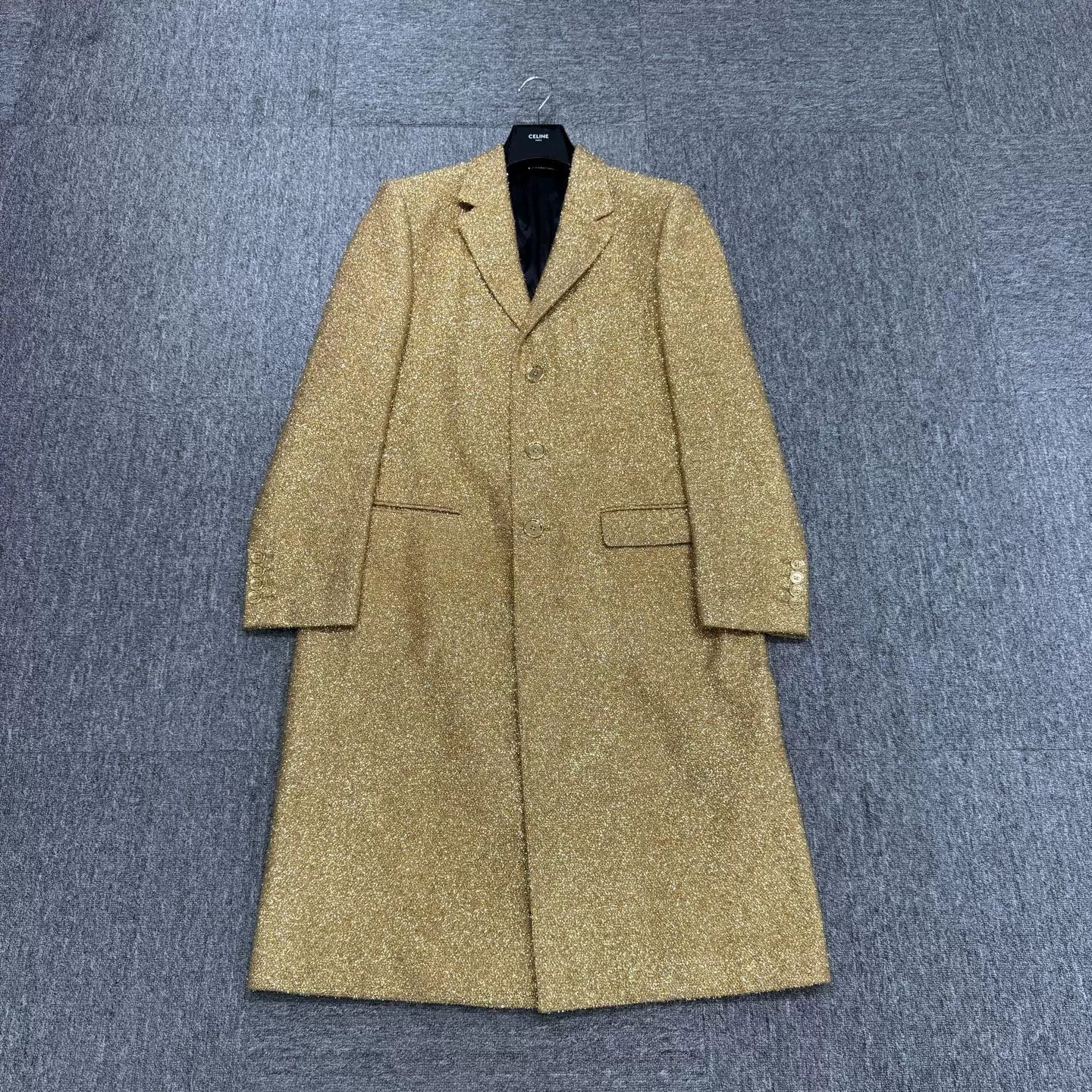 Celine Celine Metallic Gold Tweed Coat Size 48 Size US M / EU 48-50 / 2 - 2 Thumbnail