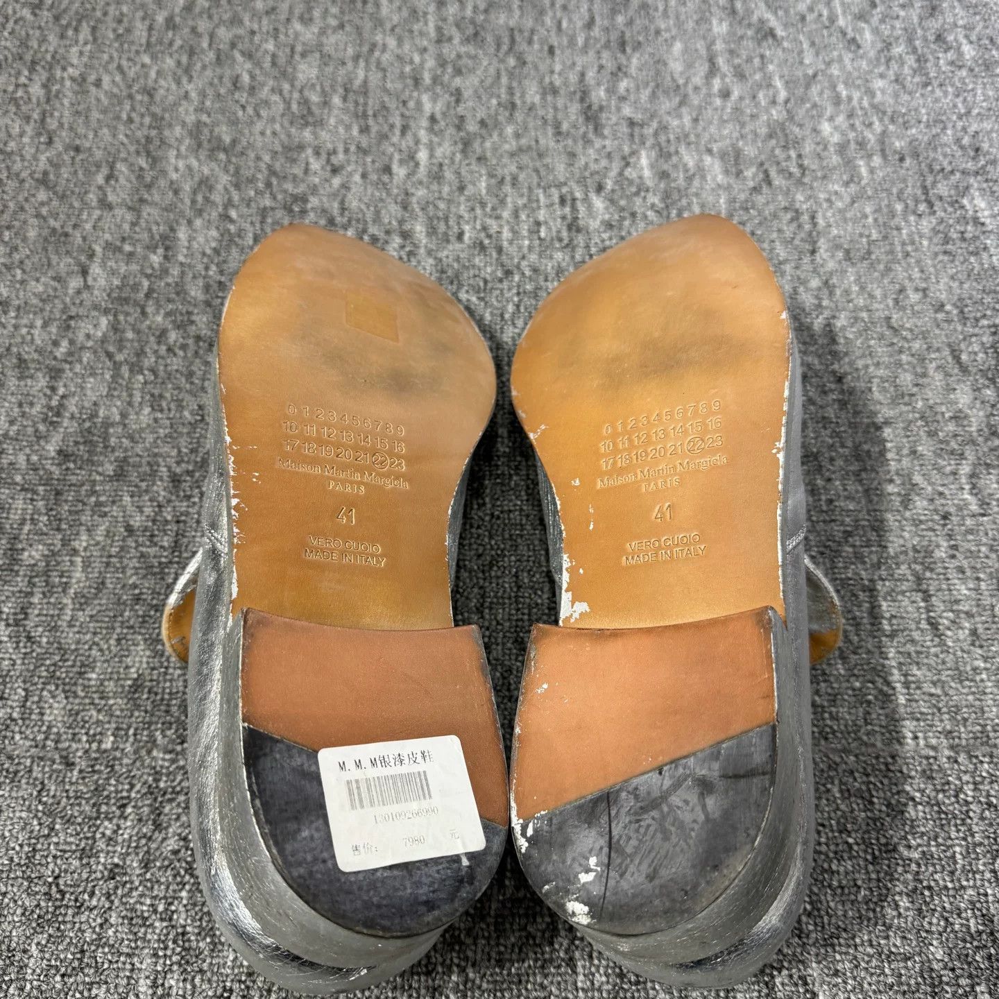 Maison Margiela Maison Margiela Silver Paint Slip Ons Size 8 Size US 8 / EU 41 - 5 Thumbnail