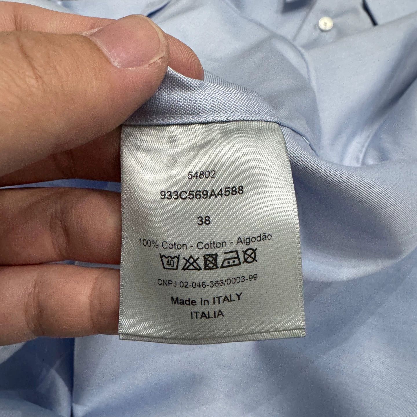 Dior Dior Light Blue Cotton Button Up Shirt Size S Size US S / EU 44-46 / 1 - 4 Thumbnail