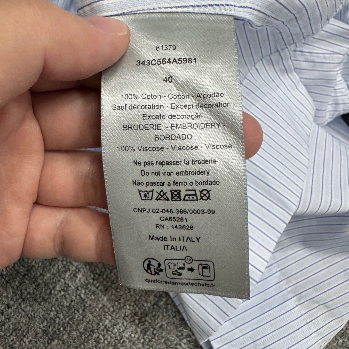 Dior Dior Striped Button Up Shirt Size M Size US M / EU 48-50 / 2 - 4 Thumbnail