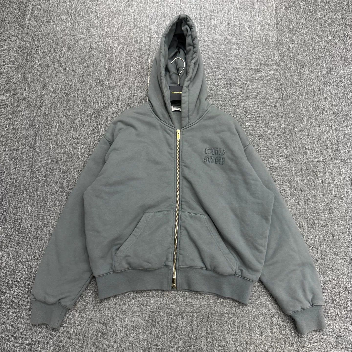Miu Miu Miu Miu Logo Cotton Zip-Up Hoodie Size XS Size XS / US 0-2 / IT 36-38 - 2 Thumbnail